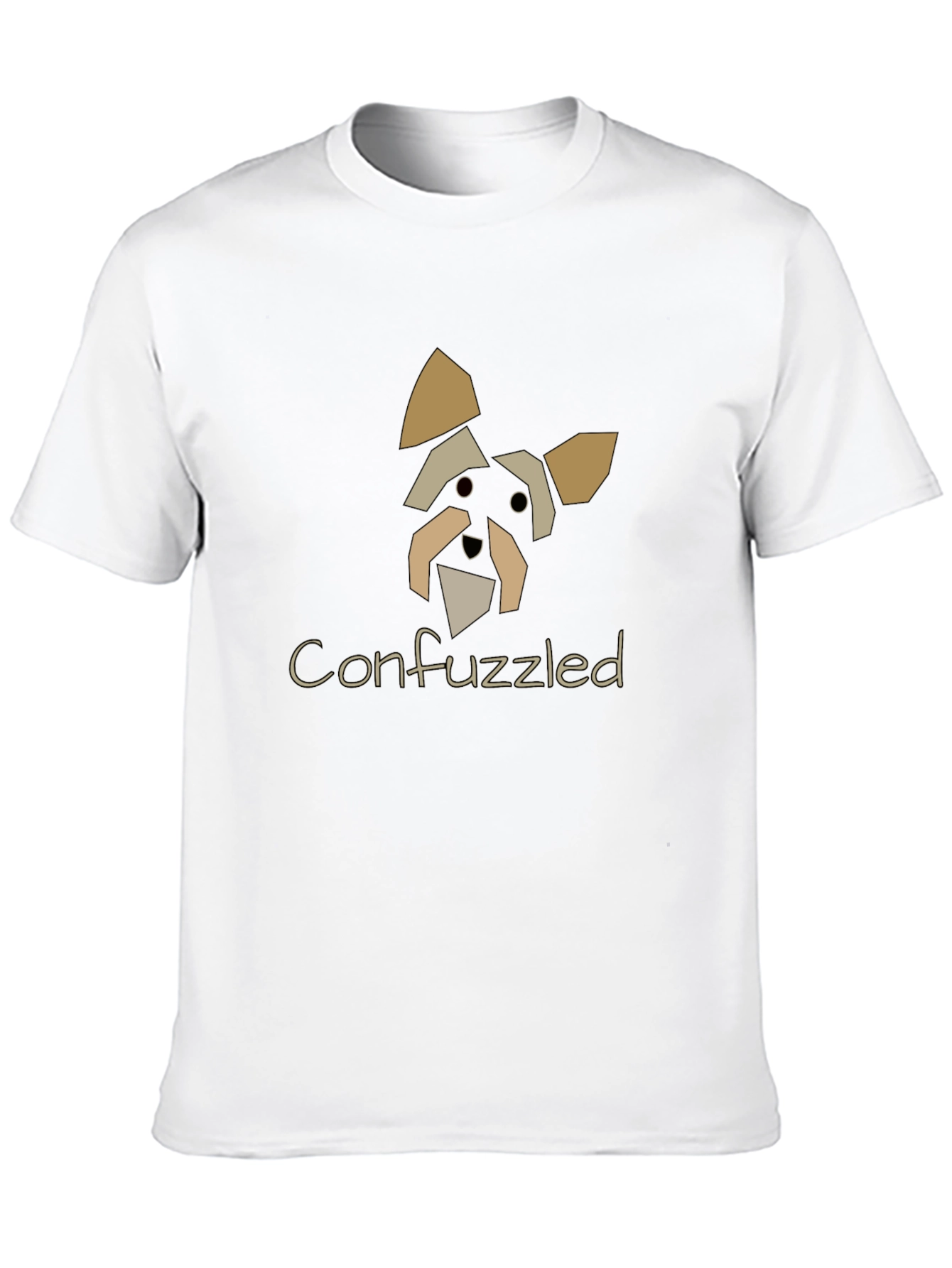 Confuzzled Dog Graphic Black T-Shirt