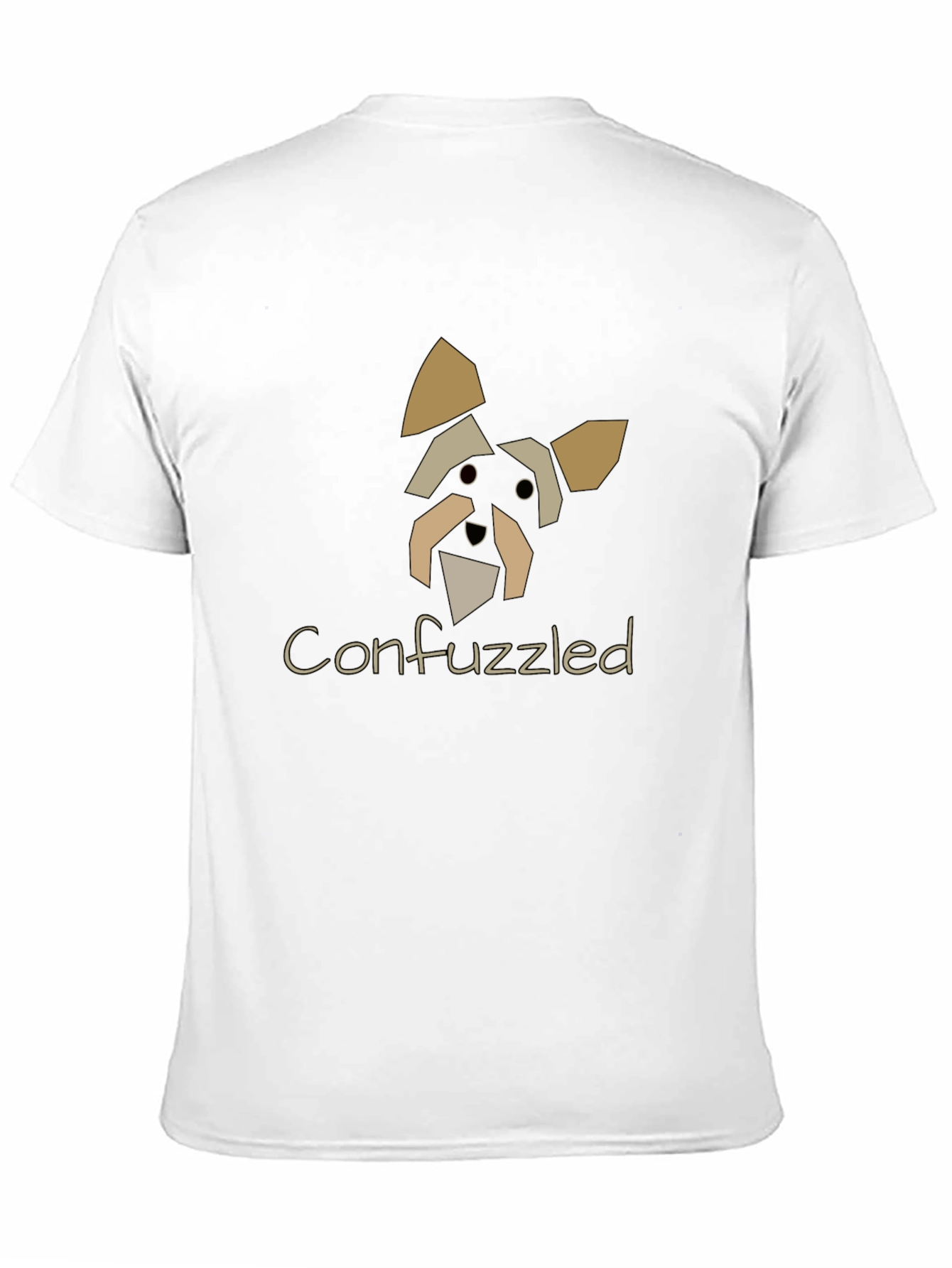 Confuzzled Dog Graphic Black T-Shirt