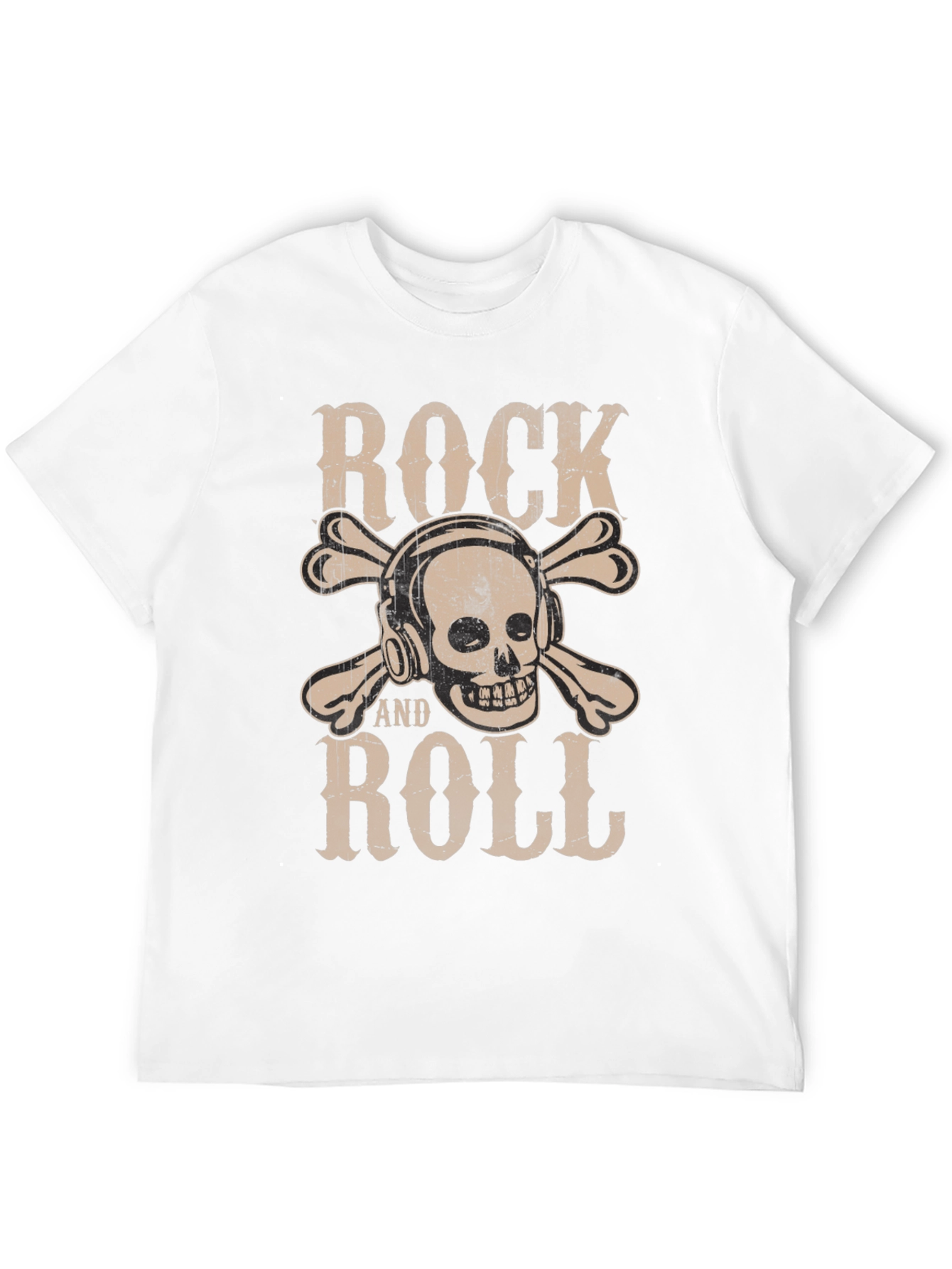 Rock and Roll Skull T-Shirt - Black