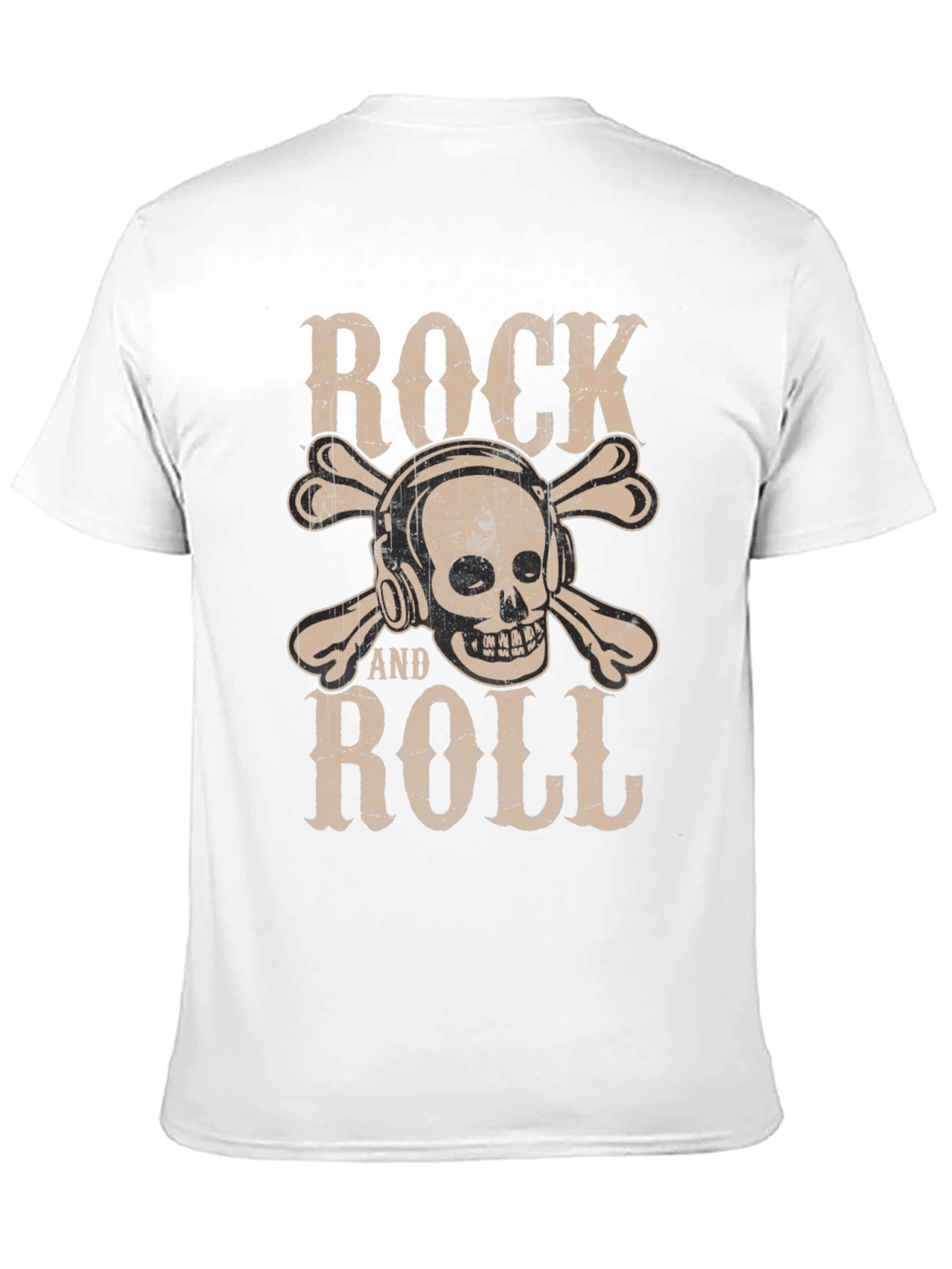 Rock and Roll Skull T-Shirt - Black