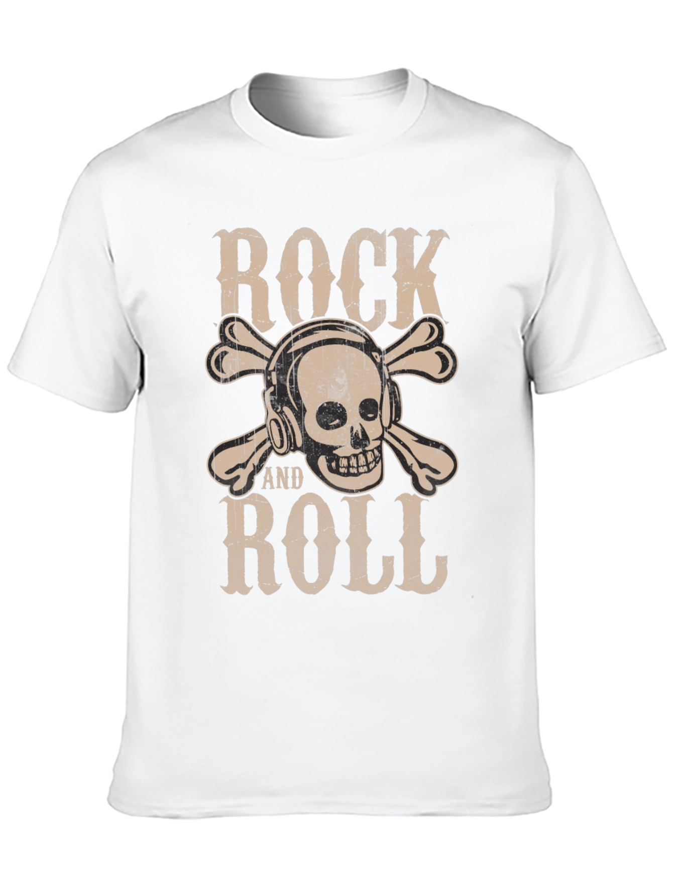 Rock and Roll Skull T-Shirt - Black