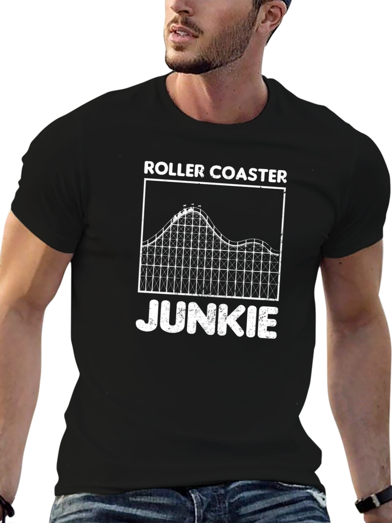 Roller Coaster Junkie T-Shirt - Thrill Ride Graphic Tee