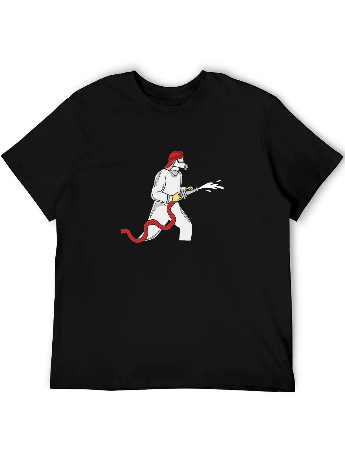 Firefighter Graphic Tee - Black Cotton T-Shirt