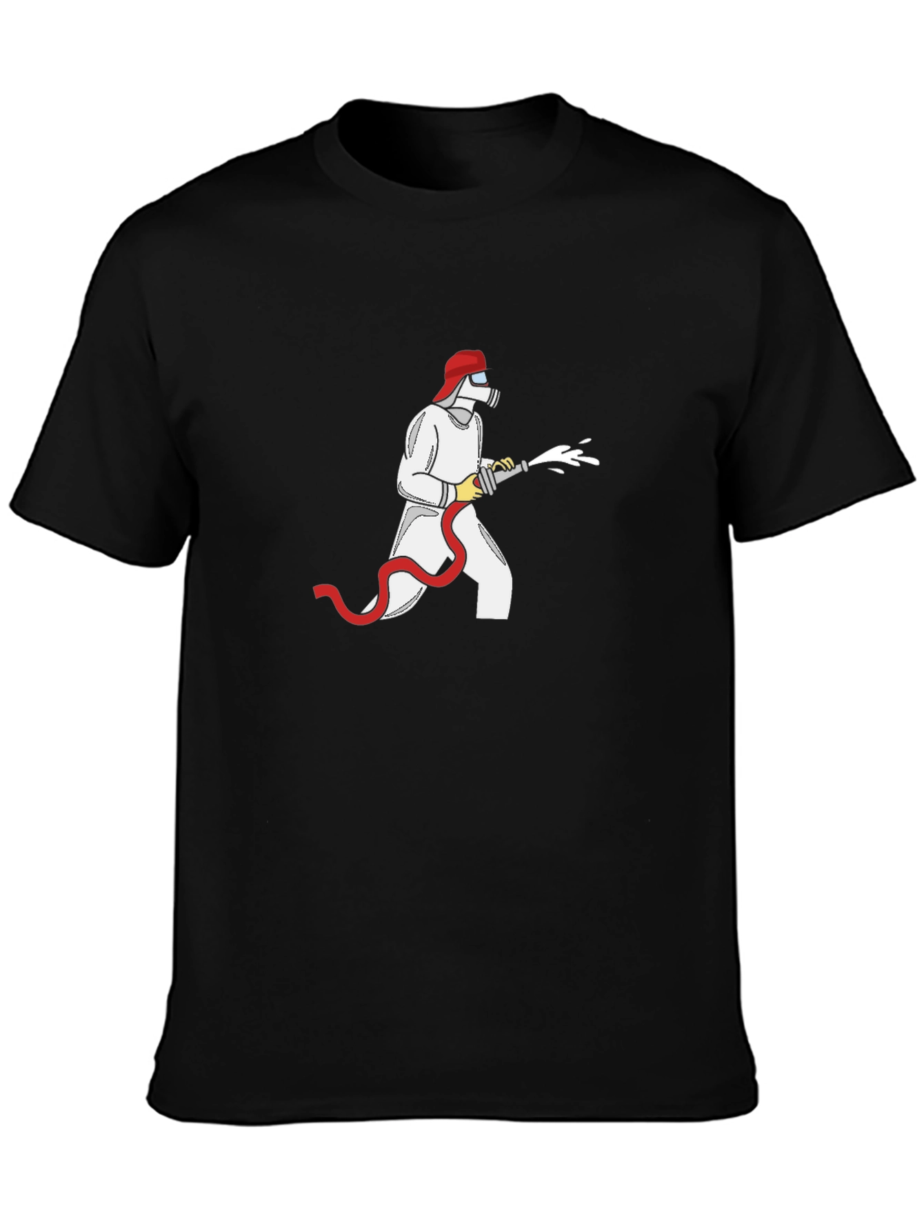 Firefighter Graphic Tee - Black Cotton T-Shirt