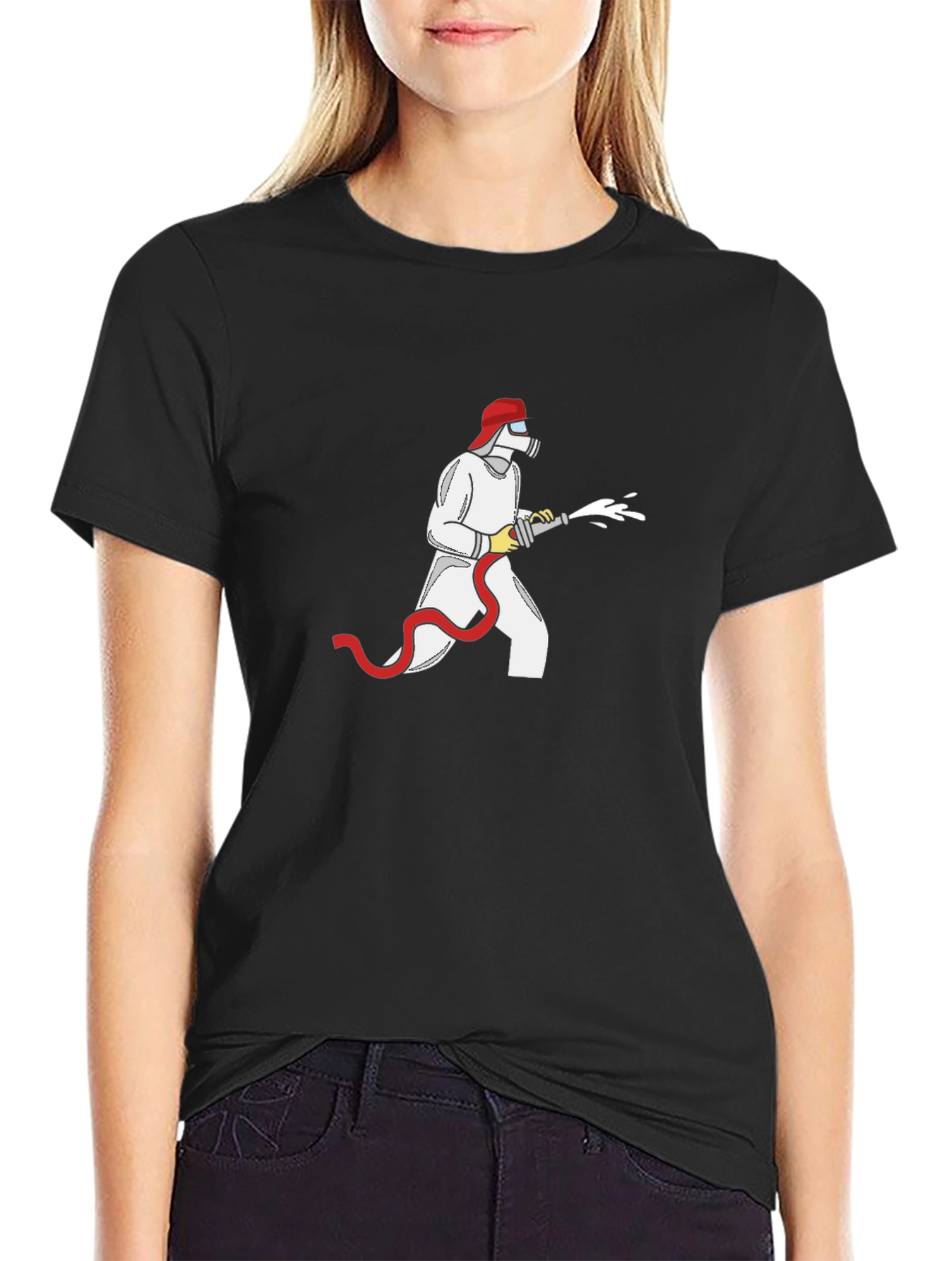 Firefighter Graphic Tee - Black Cotton T-Shirt