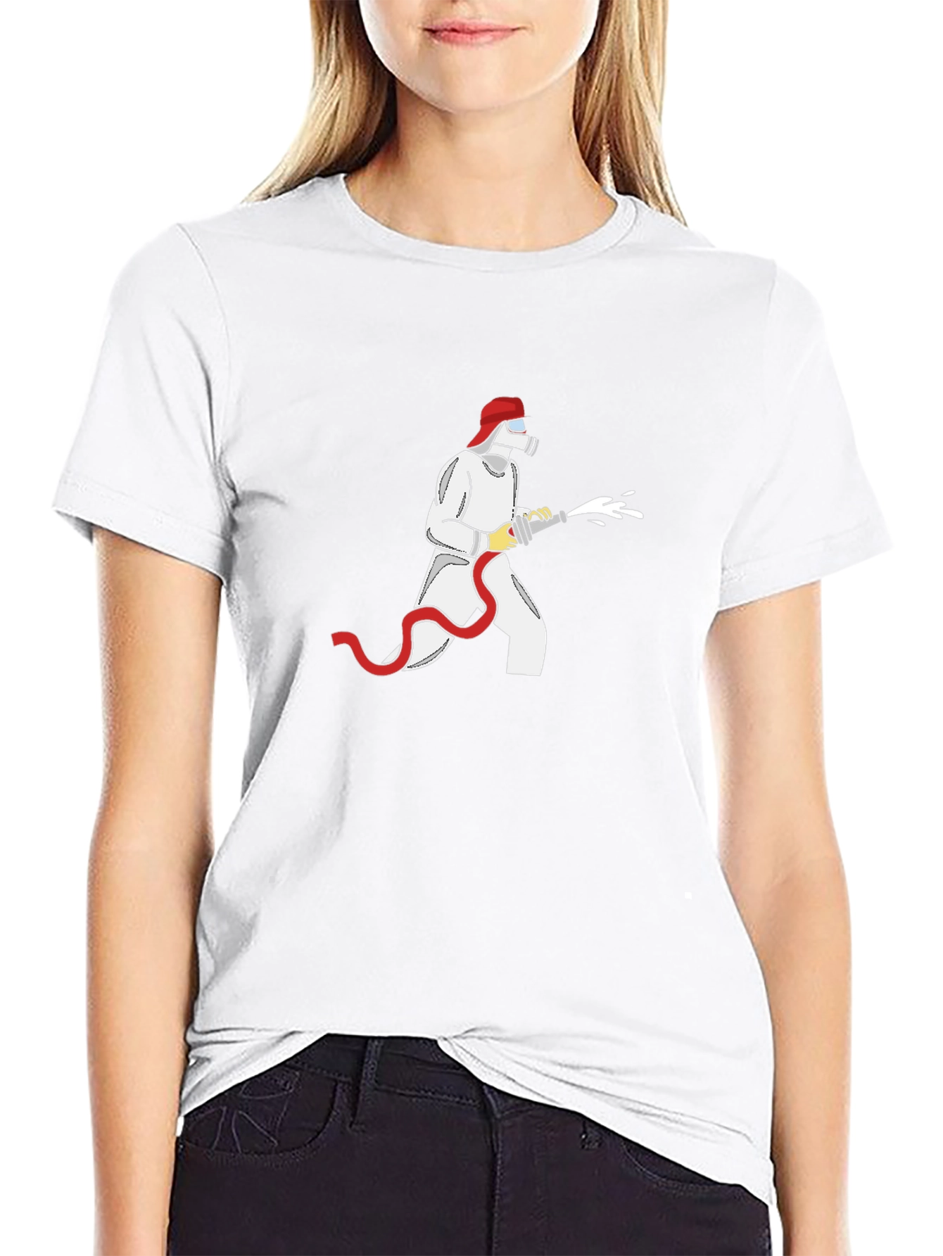 Firefighter Graphic Tee - Black Cotton T-Shirt