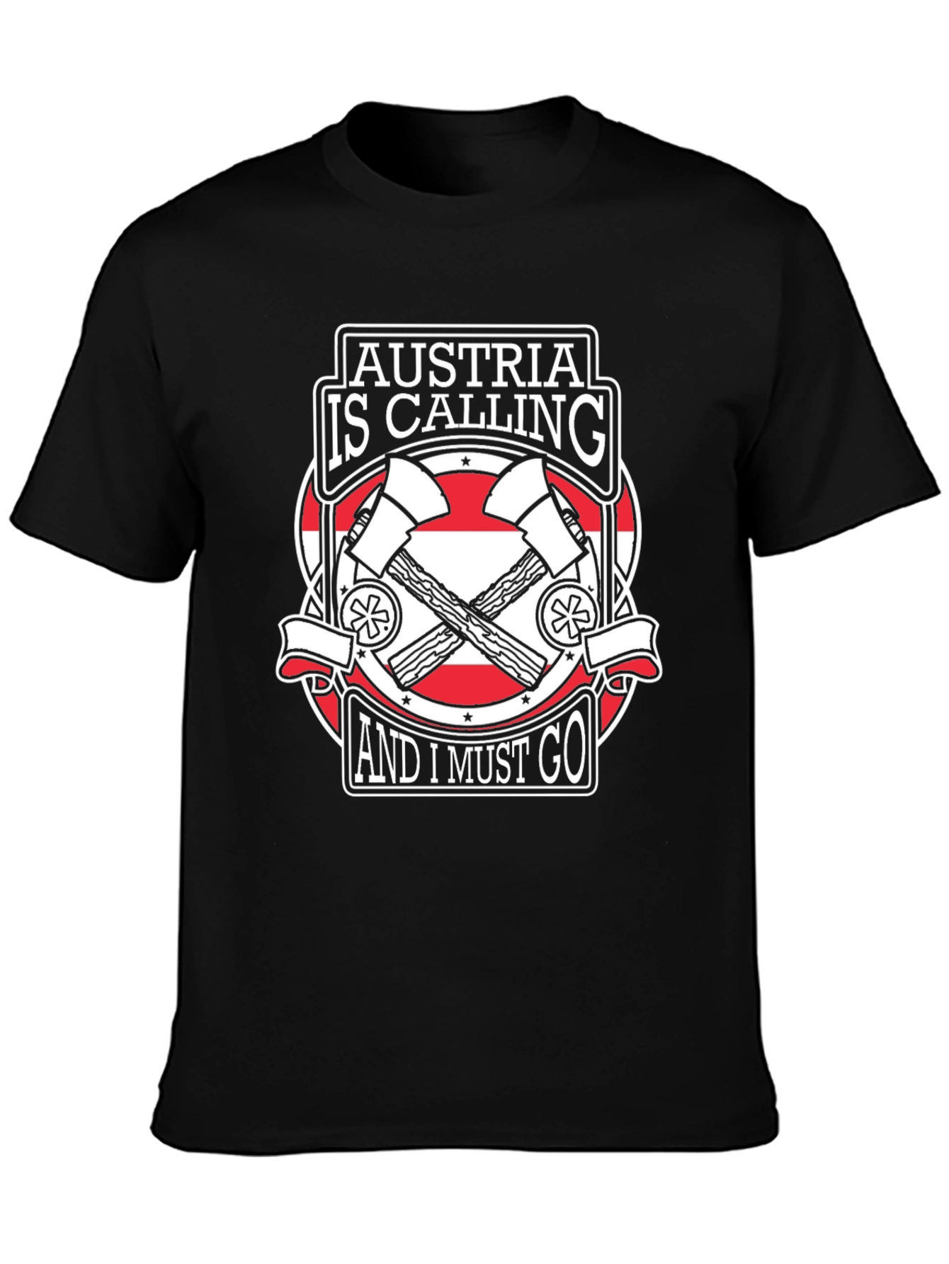 Austria Calling T-Shirt - Black Graphic Tee