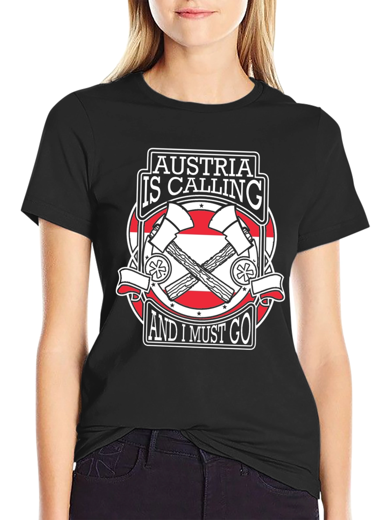 Austria Calling T-Shirt - Black Graphic Tee