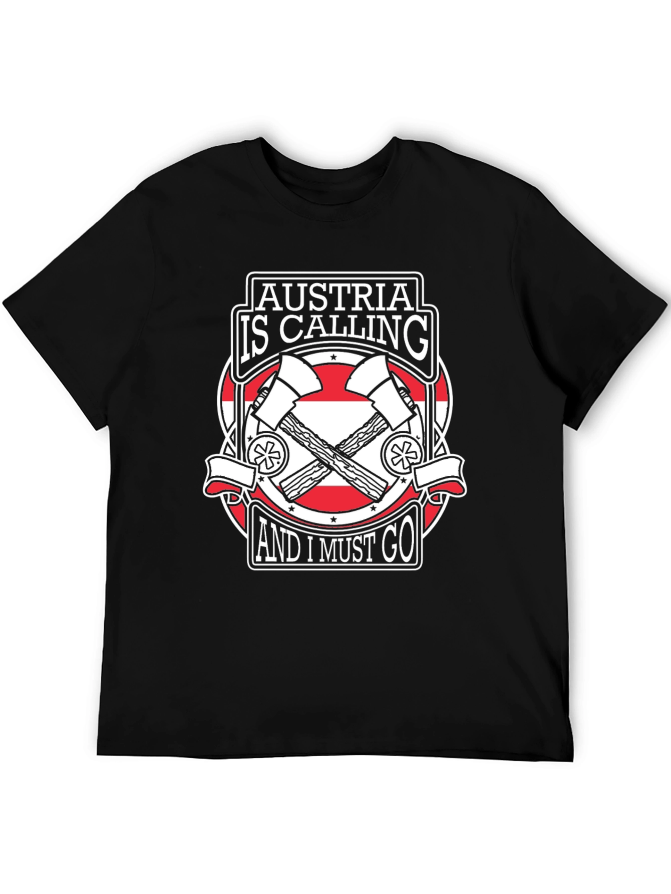 Austria Calling T-Shirt - Black Graphic Tee
