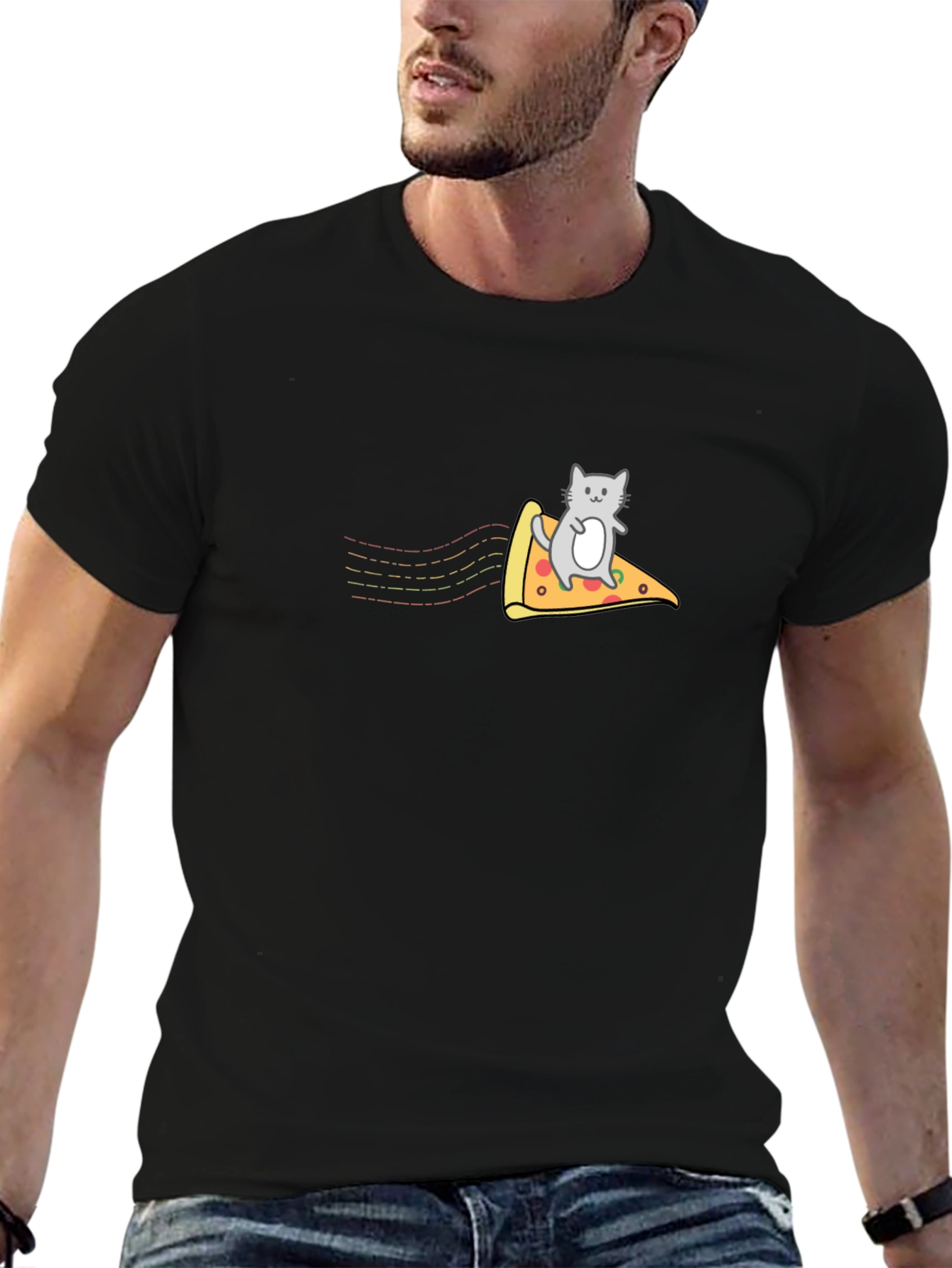 Cat Riding Pizza T-Shirt