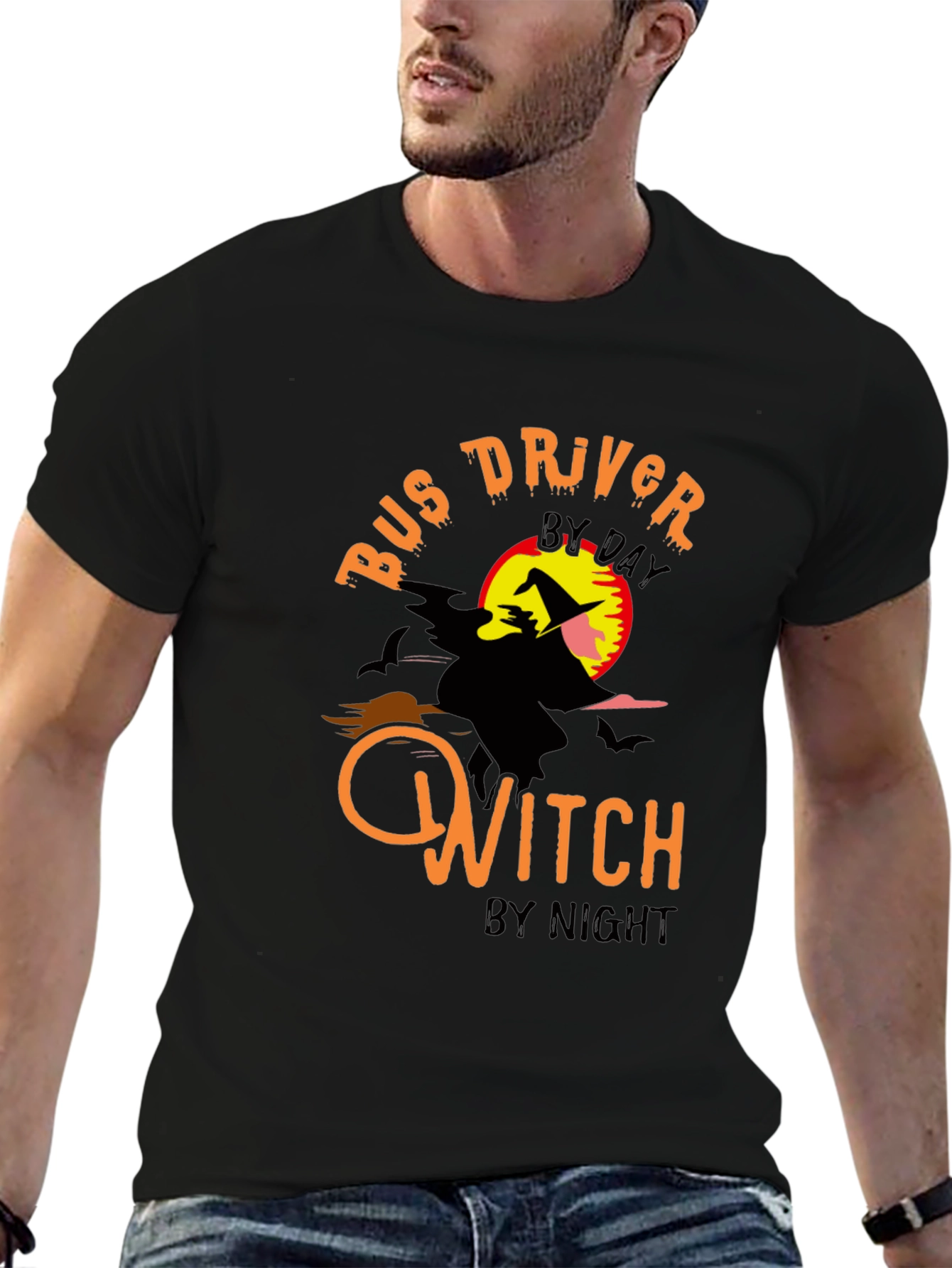 Bus Driver by Day Witch by Night Halloween T-Shirt