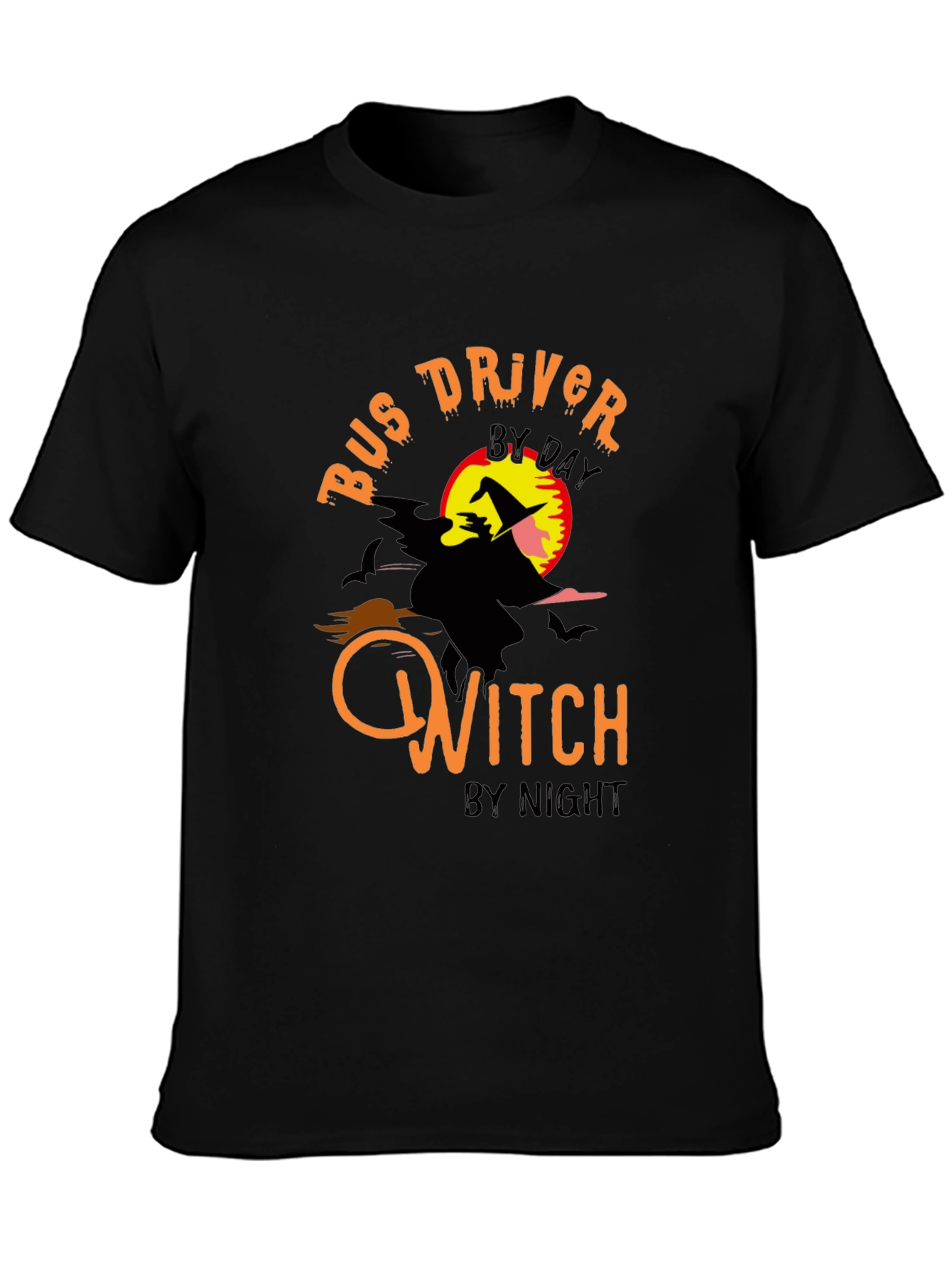 Bus Driver by Day Witch by Night Halloween T-Shirt