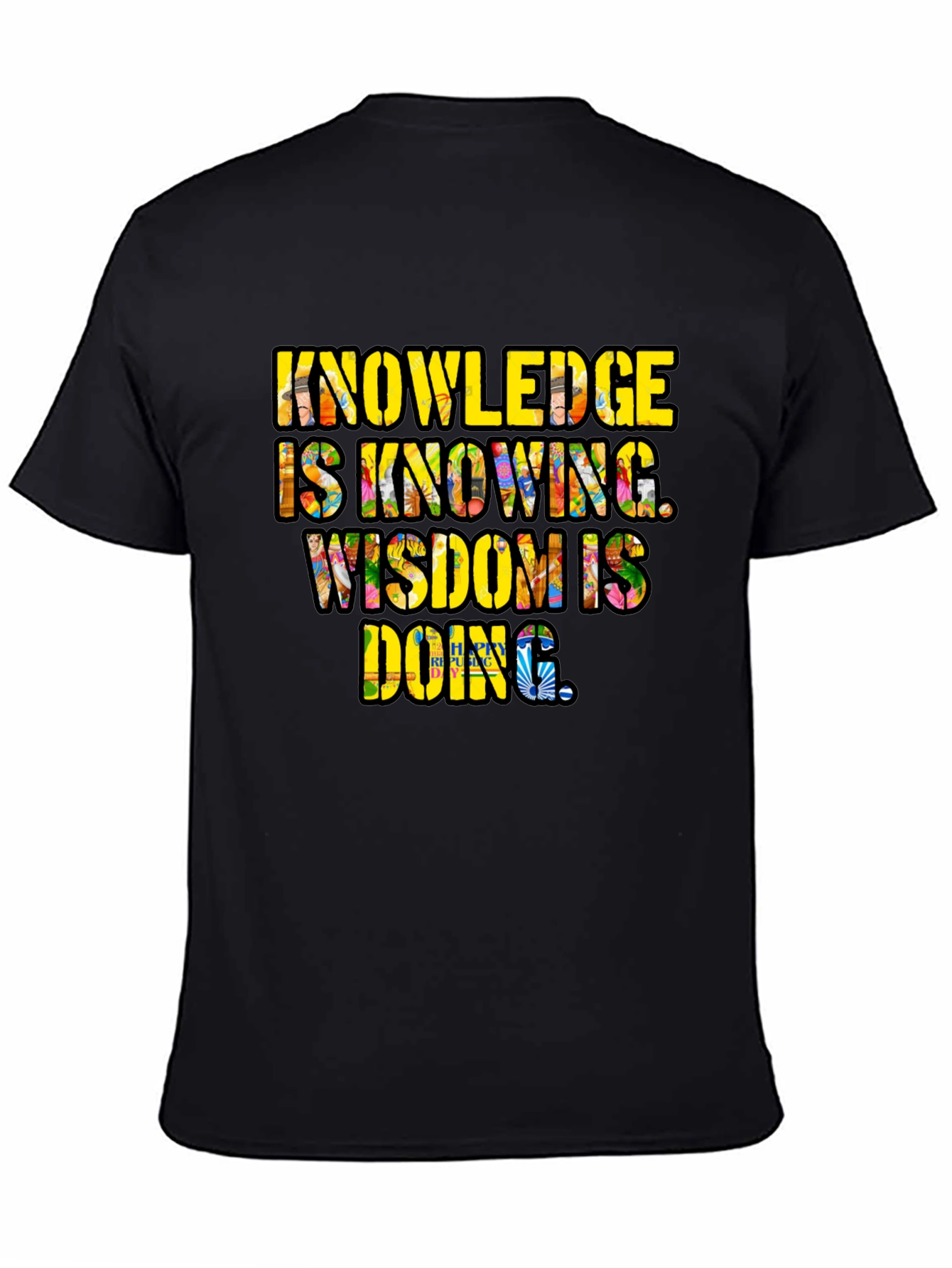 Knowledge Wisdom Graphic Tee - Black