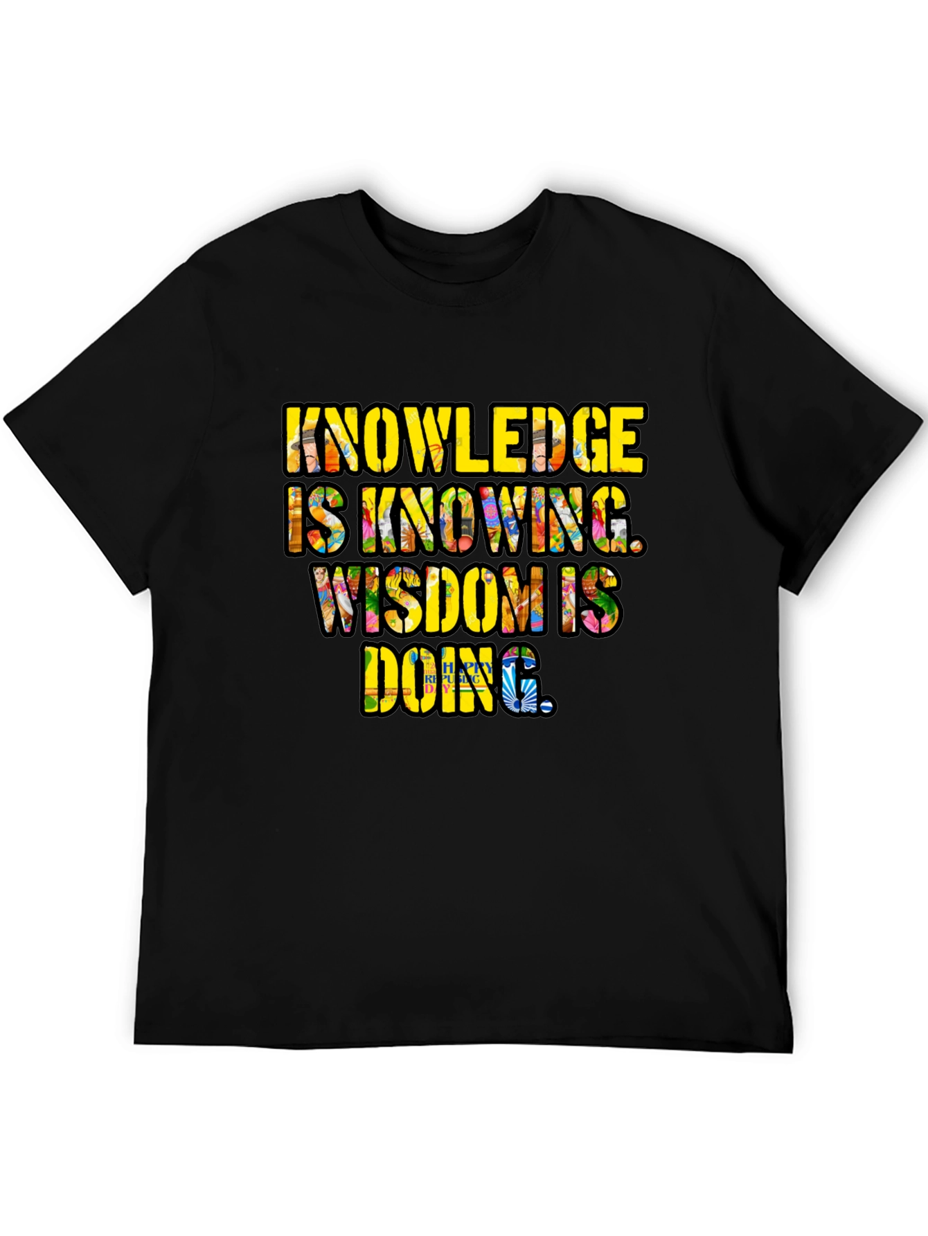 Knowledge Wisdom Graphic Tee - Black