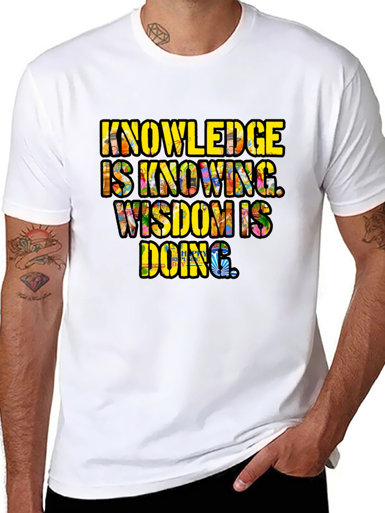 Knowledge Wisdom Graphic Tee - Black