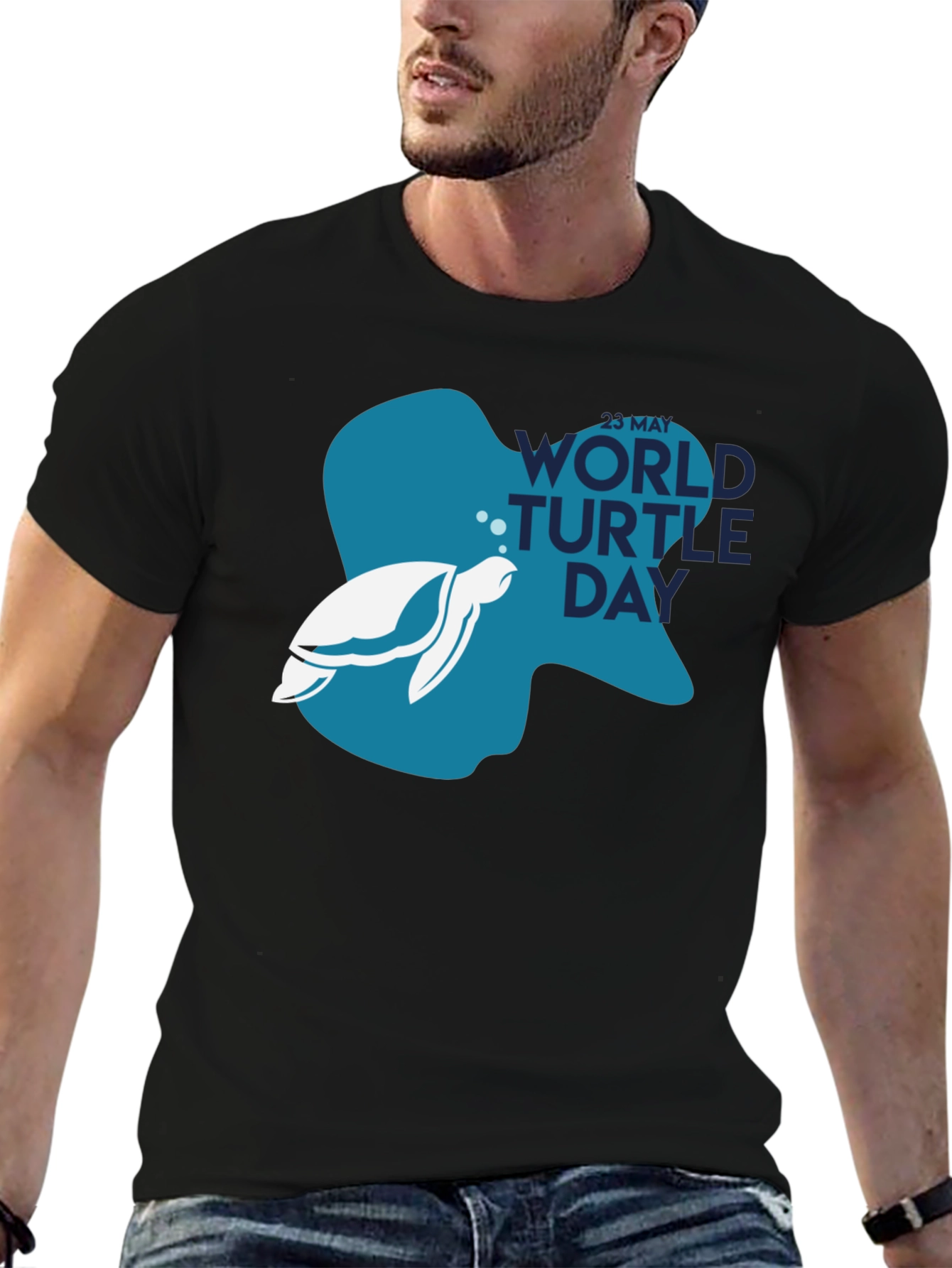 World Turtle Day T-Shirt - Black Cotton Tee