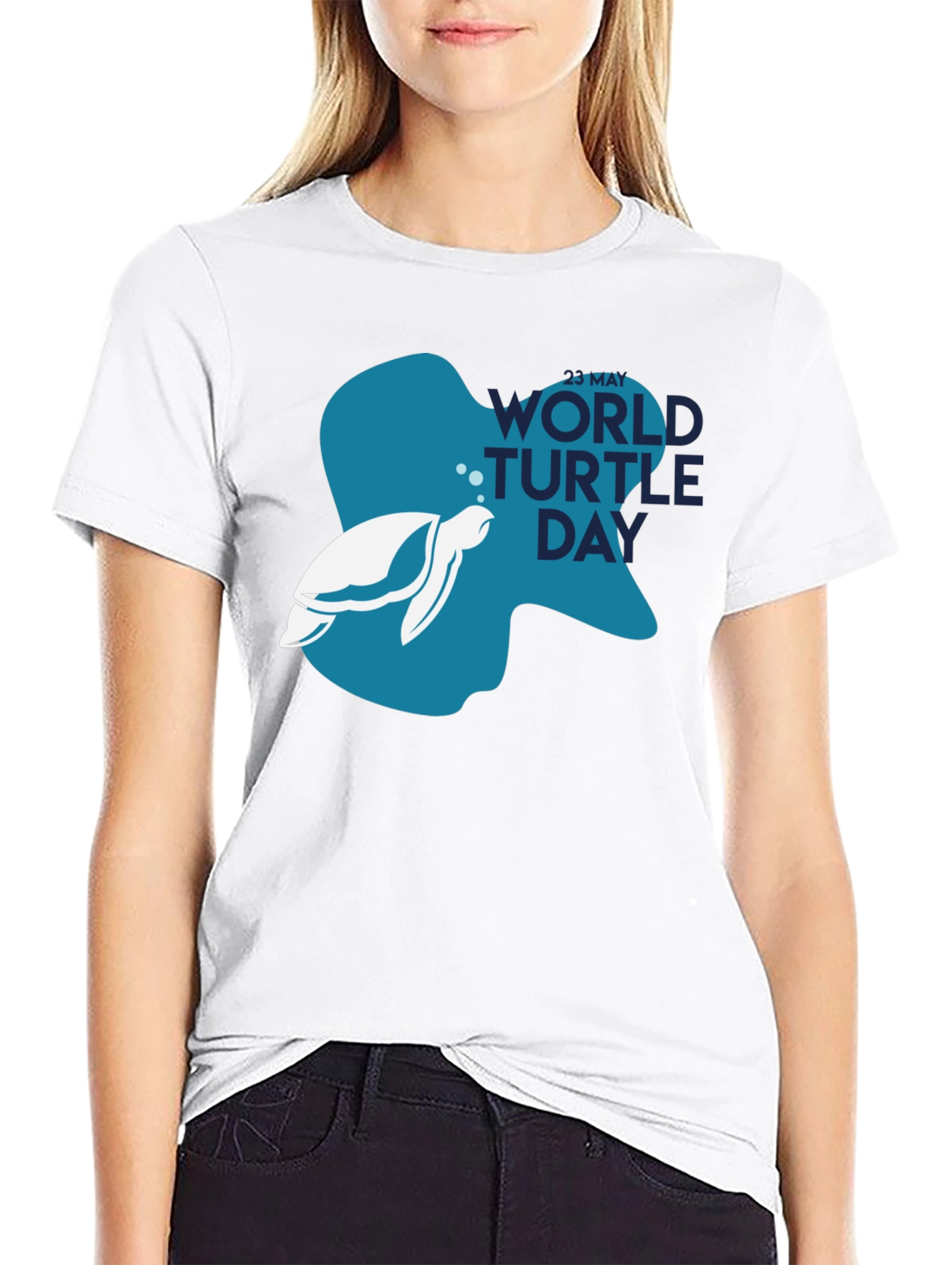 World Turtle Day T-Shirt - Black Cotton Tee