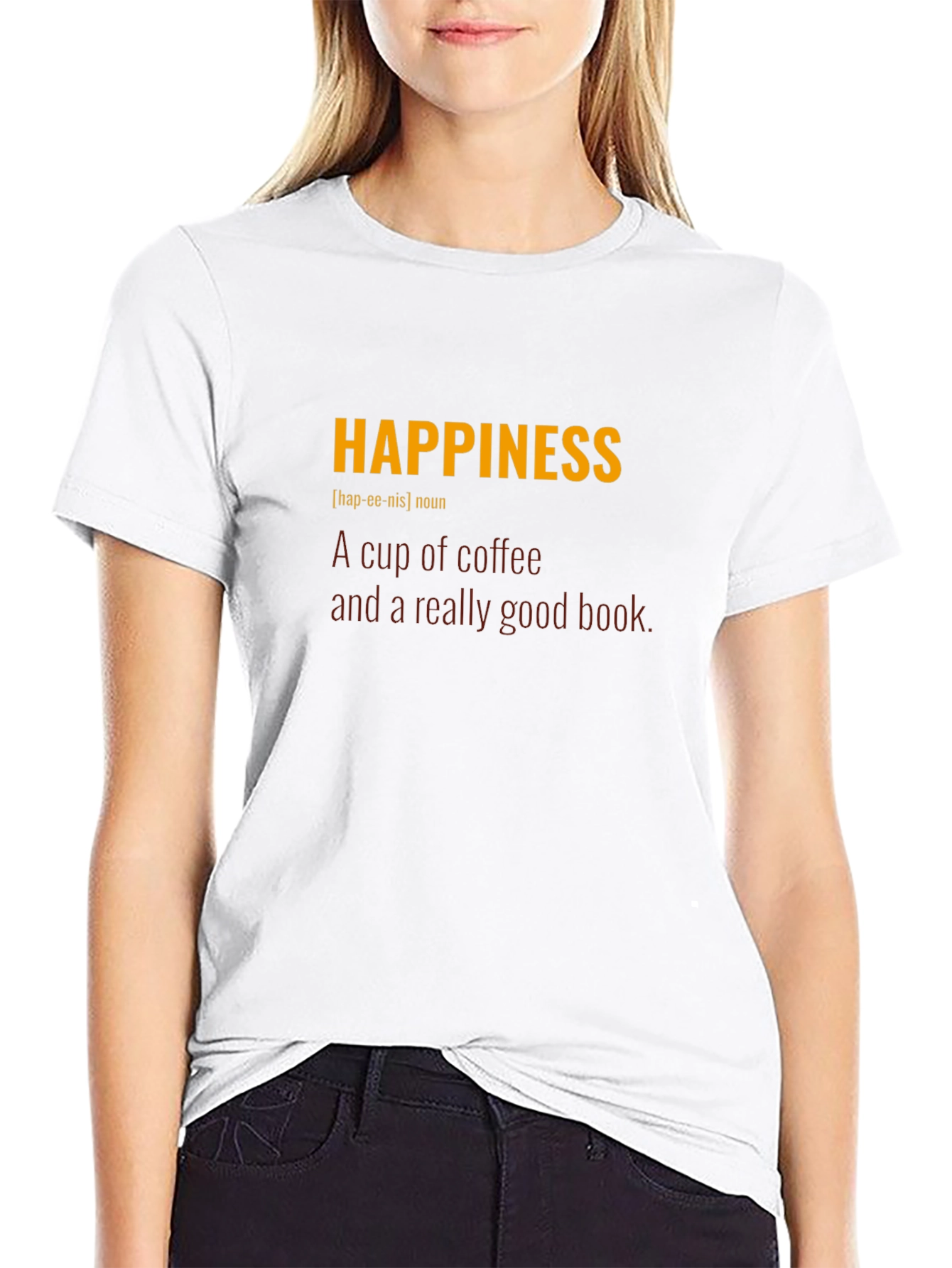 Happiness Definition T-Shirt - Coffee & Books