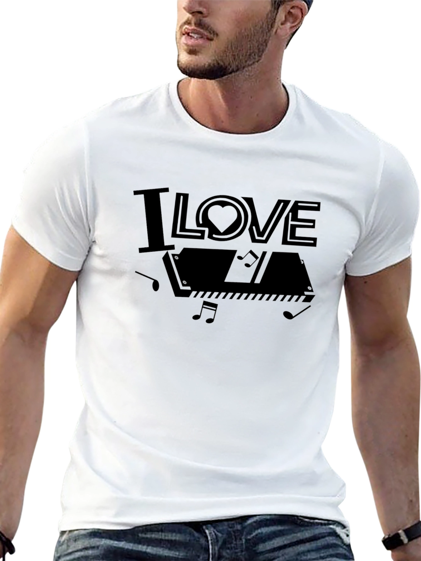 I Love Piano Graphic Tee - Musician Gift
