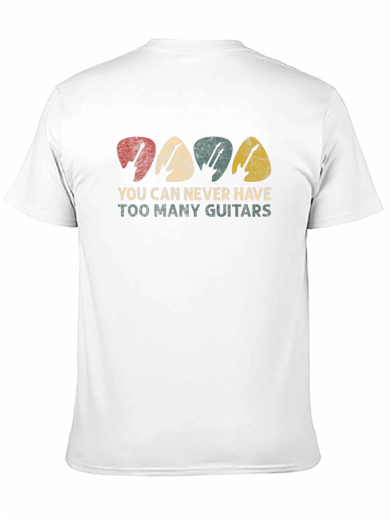 Guitar Pick T-Shirt - Never Too Many Guitars!