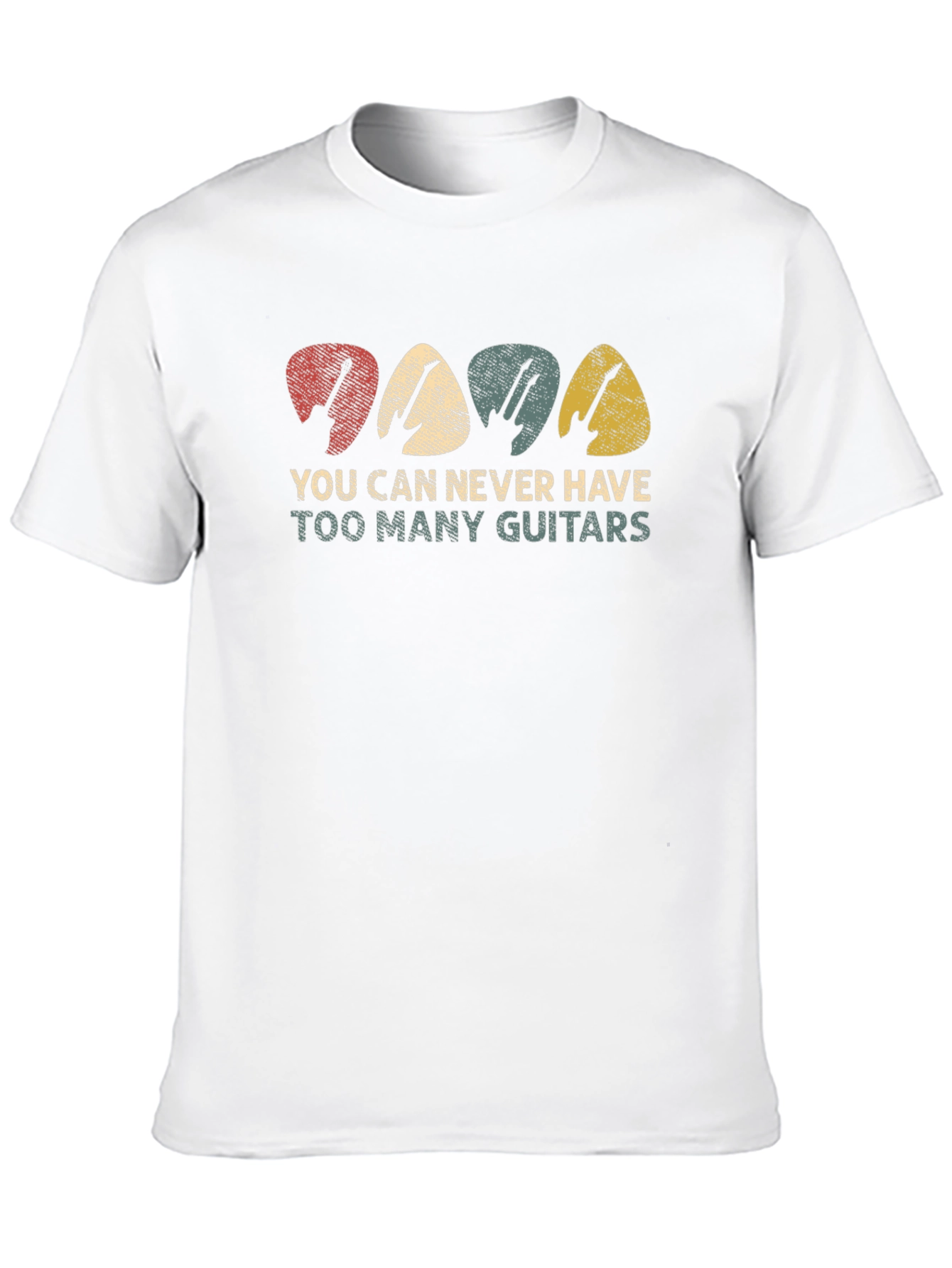 Guitar Pick T-Shirt - Never Too Many Guitars!