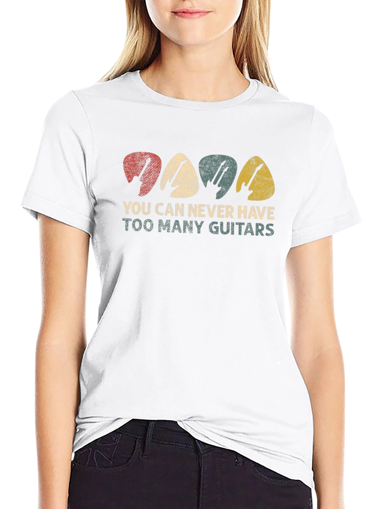 Guitar Pick T-Shirt - Never Too Many Guitars!