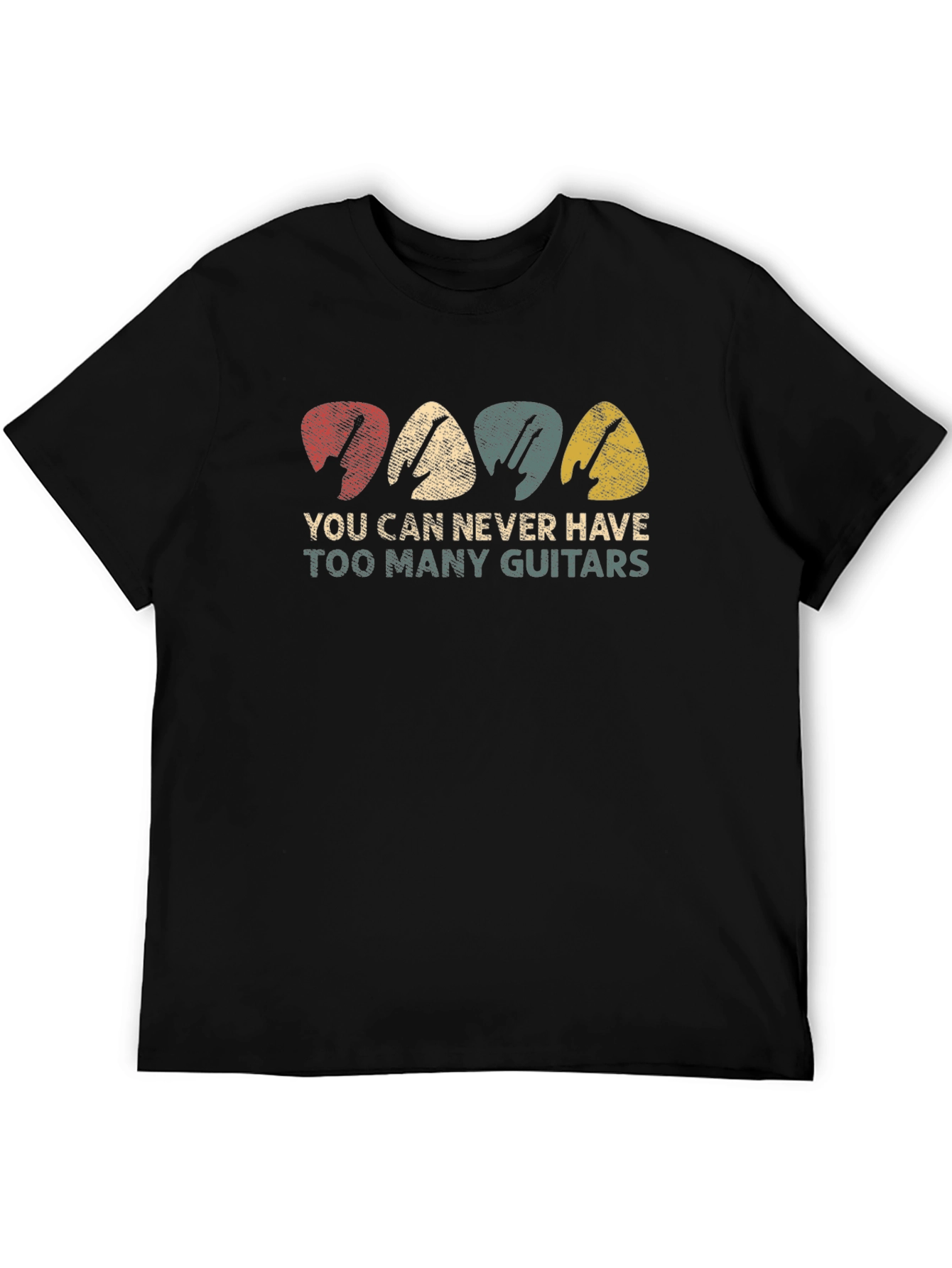 Guitar Pick T-Shirt - Never Too Many Guitars!