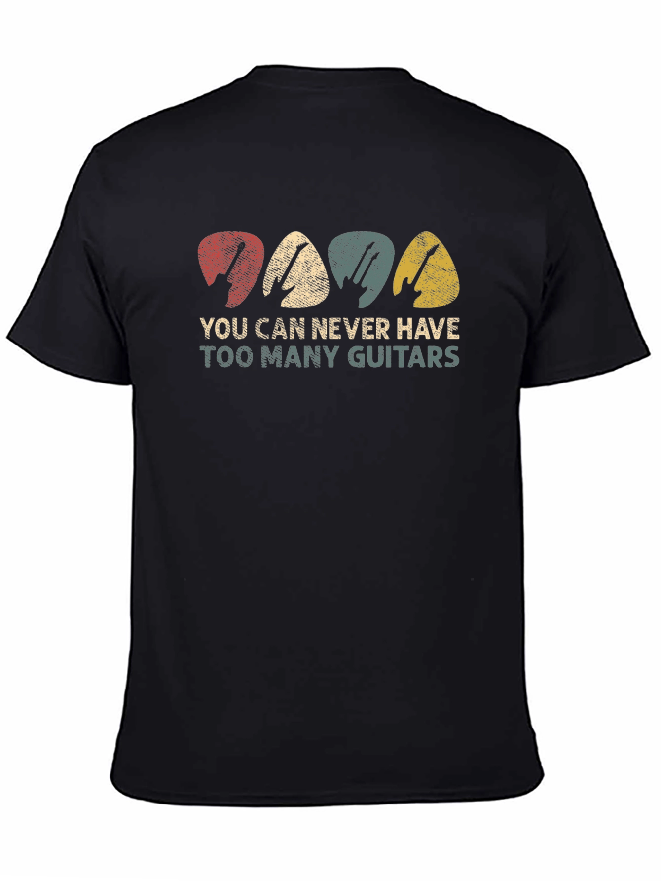 Guitar Pick T-Shirt - Never Too Many Guitars!