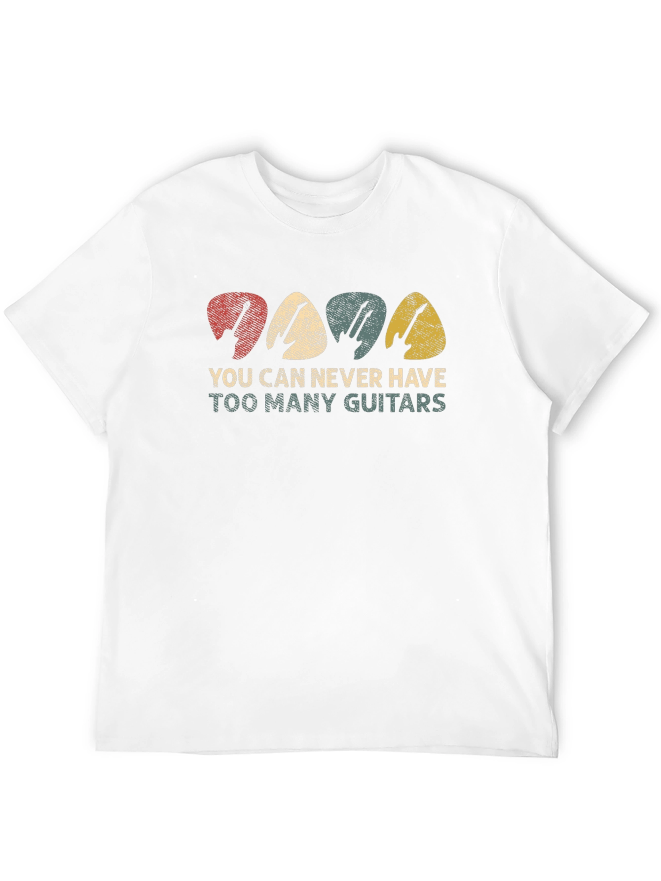 Guitar Pick T-Shirt - Never Too Many Guitars!