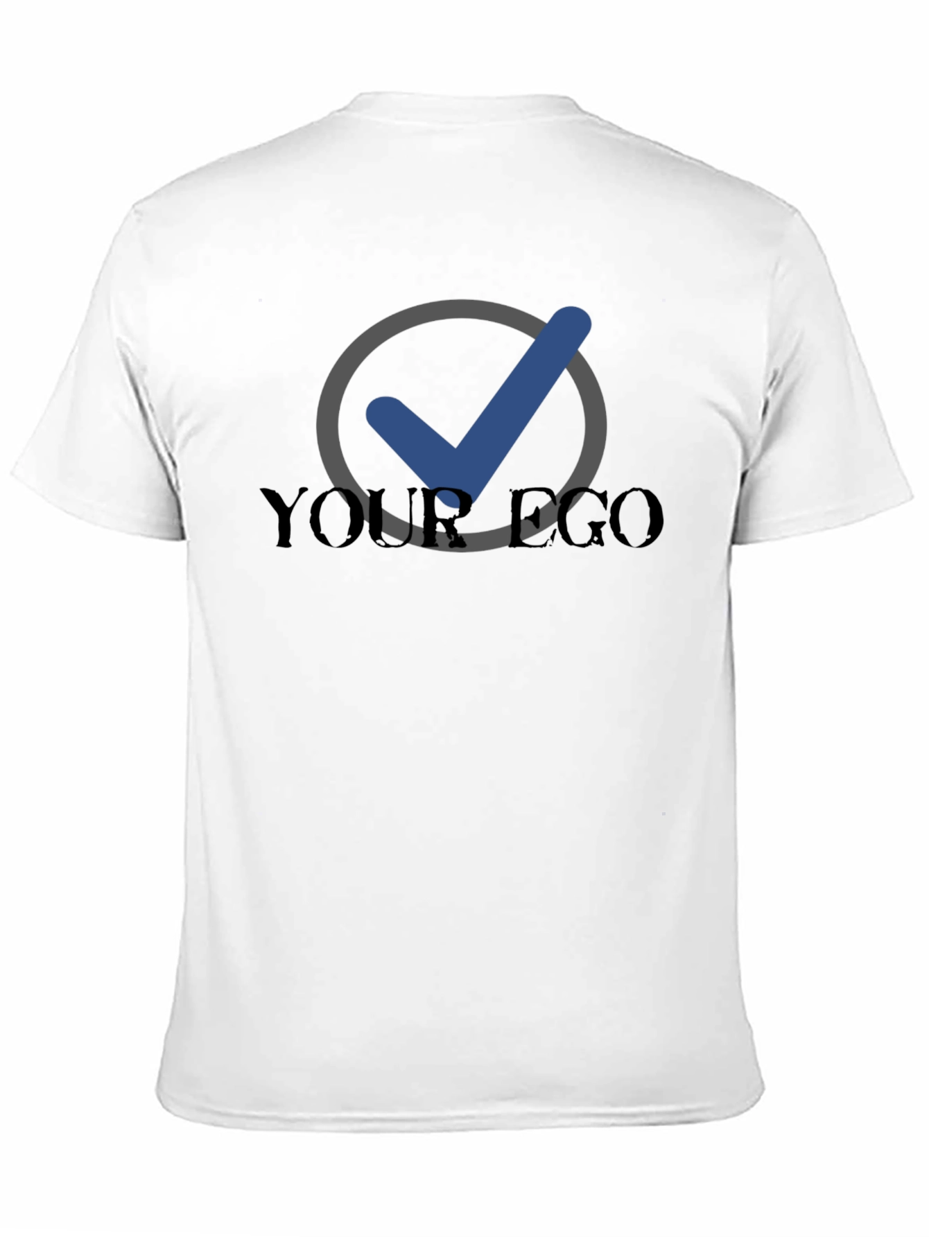Your Ego Checked Black Tee - Premium Comfort