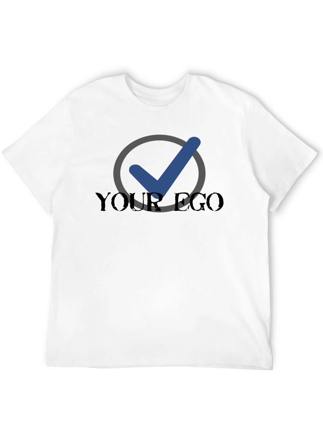 Your Ego Checked Black Tee - Premium Comfort