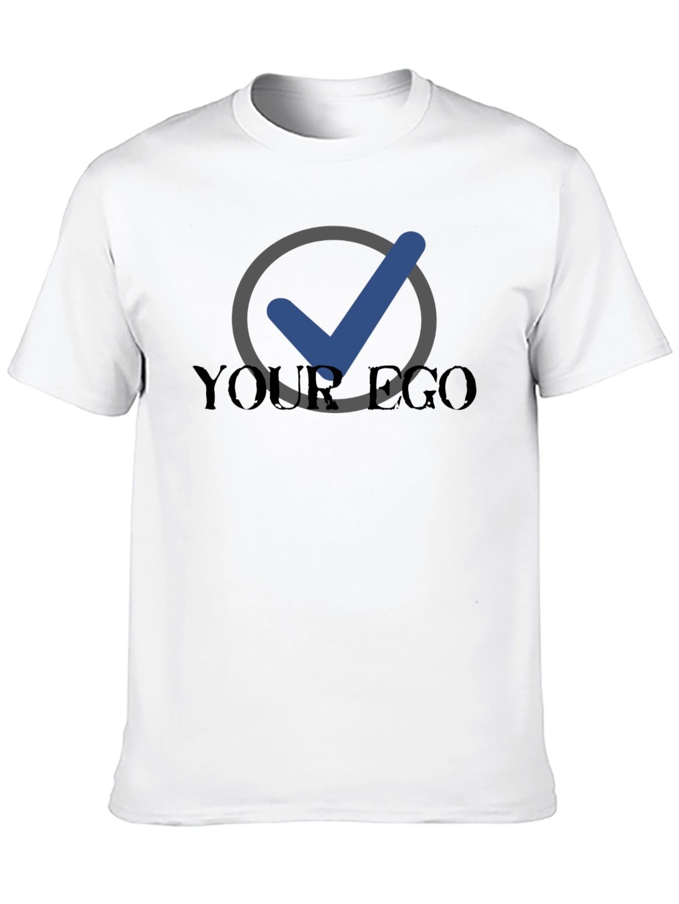 Your Ego Checked Black Tee - Premium Comfort