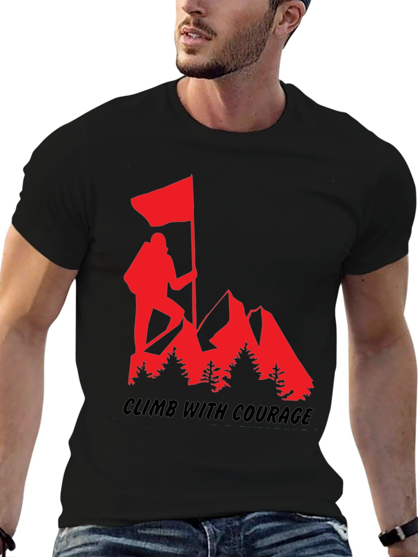 Climb with Courage T-Shirt - Mountain Adventure