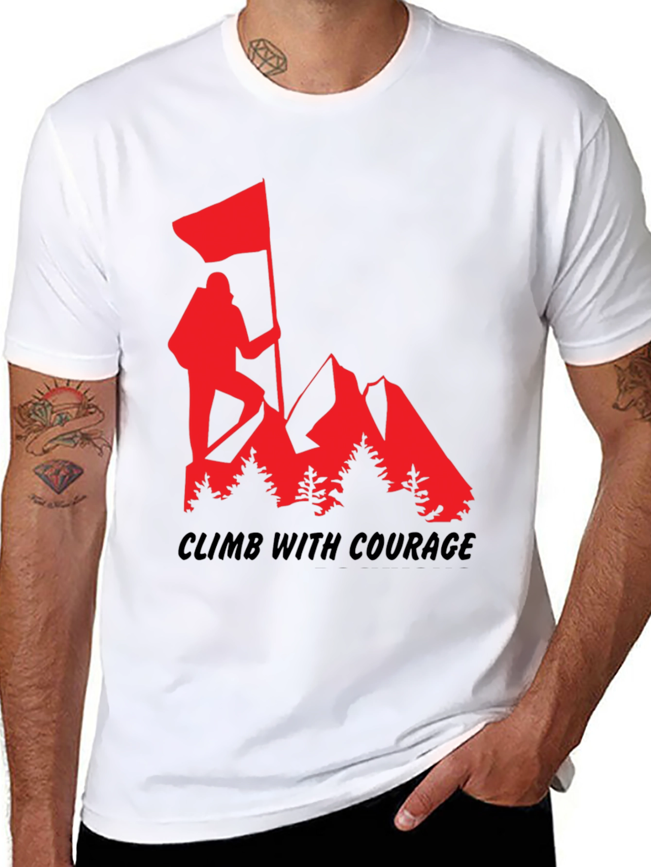 Climb with Courage T-Shirt - Mountain Adventure