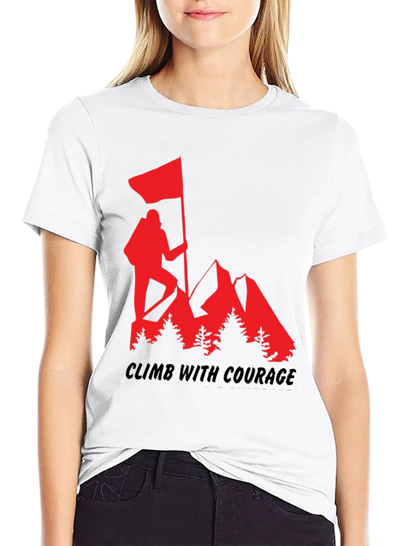 Climb with Courage T-Shirt - Mountain Adventure