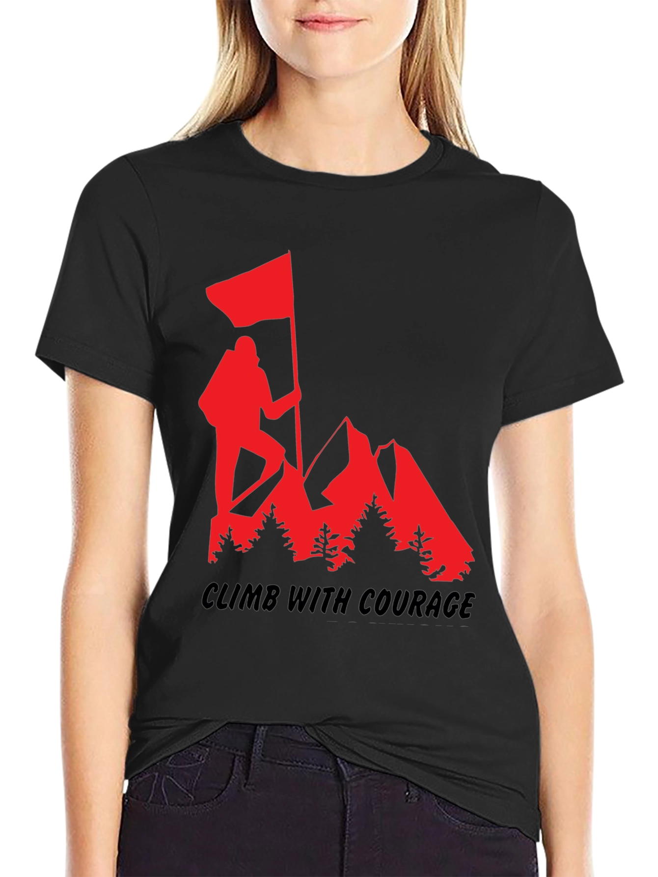 Climb with Courage T-Shirt - Mountain Adventure