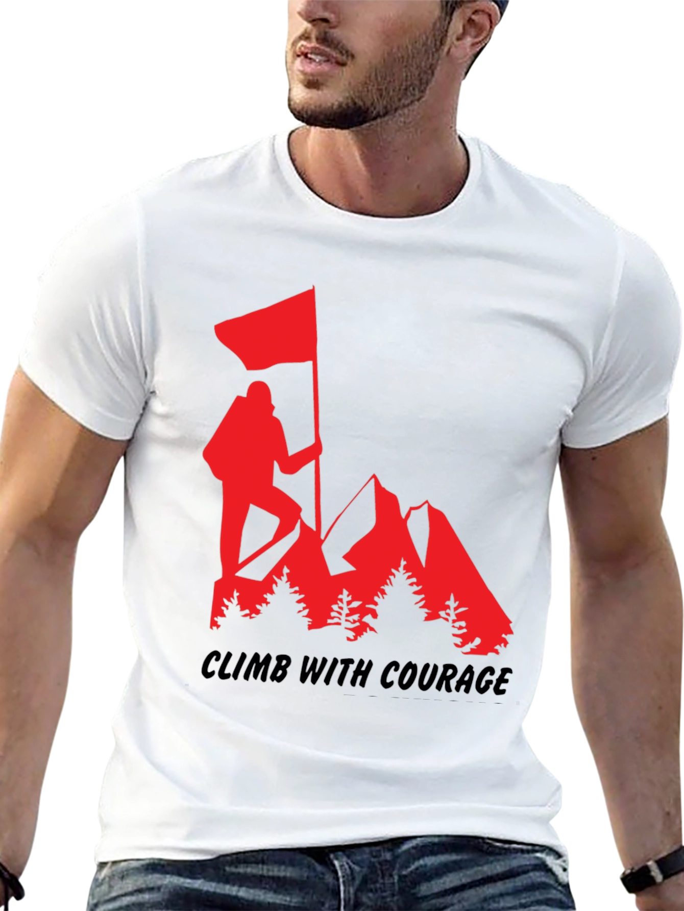 Climb with Courage T-Shirt - Mountain Adventure