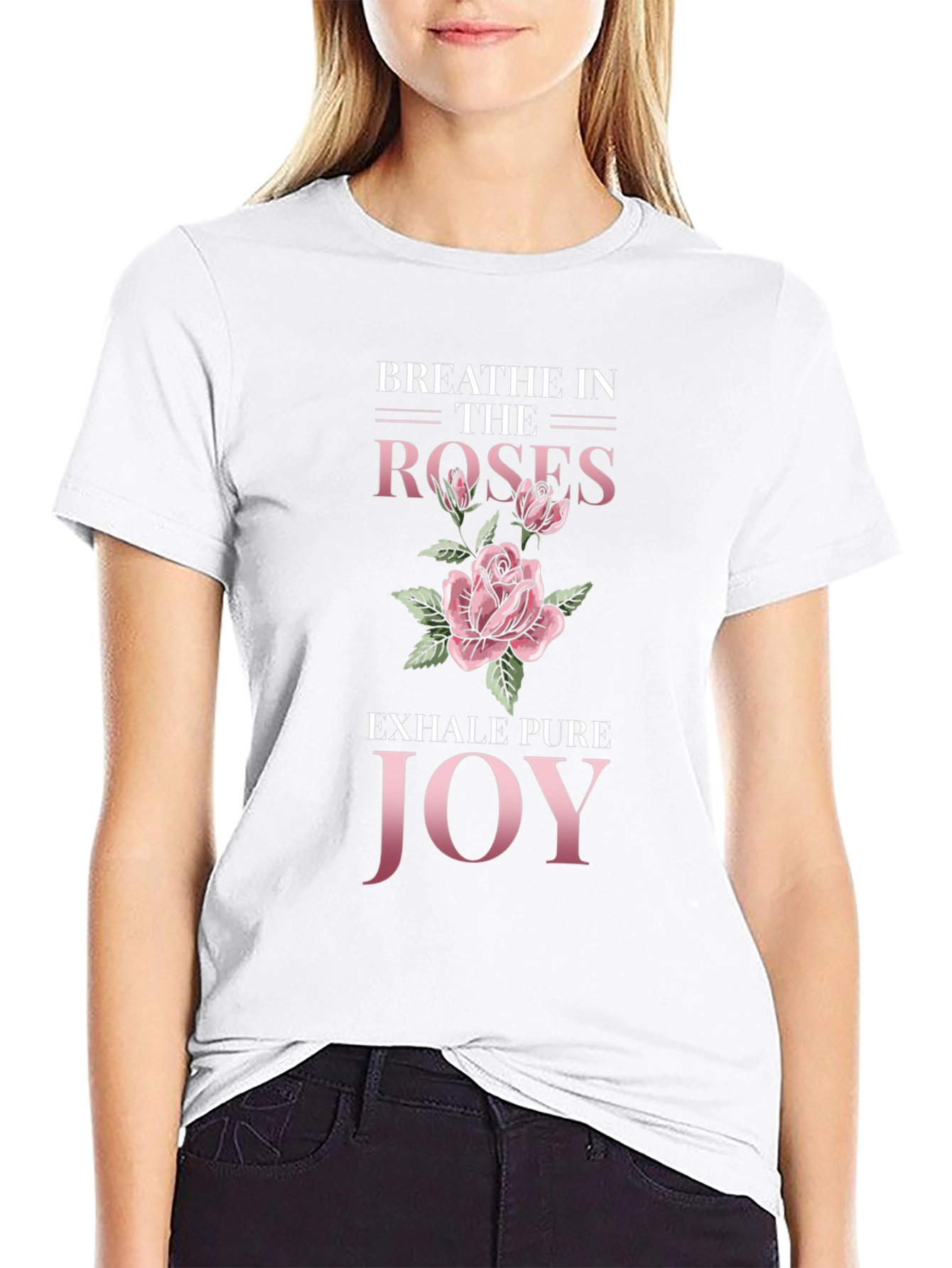 Breathe Roses Graphic Tee - Stylish Comfort