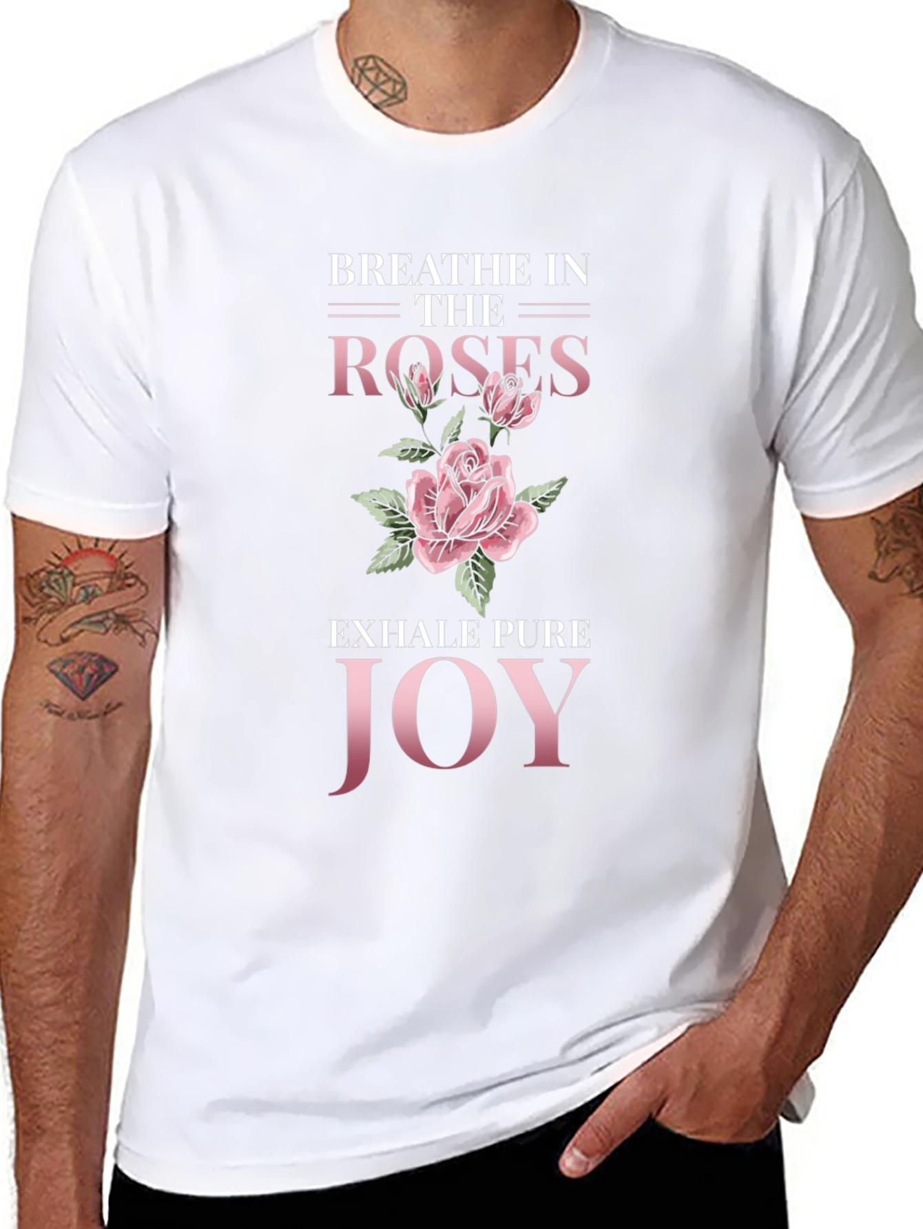 Breathe Roses Graphic Tee - Stylish Comfort