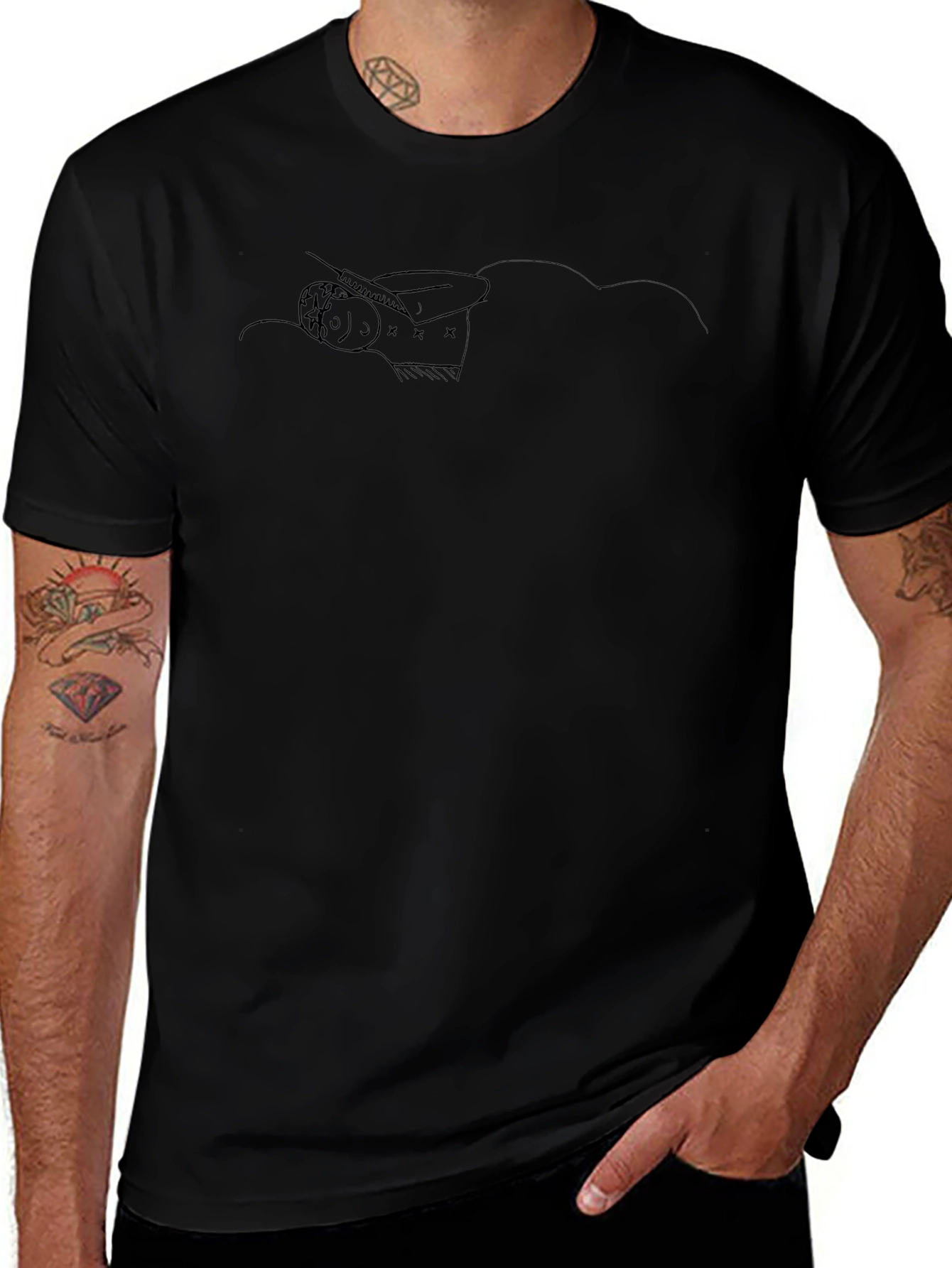 Black Graphic Tee: Daydreaming Design