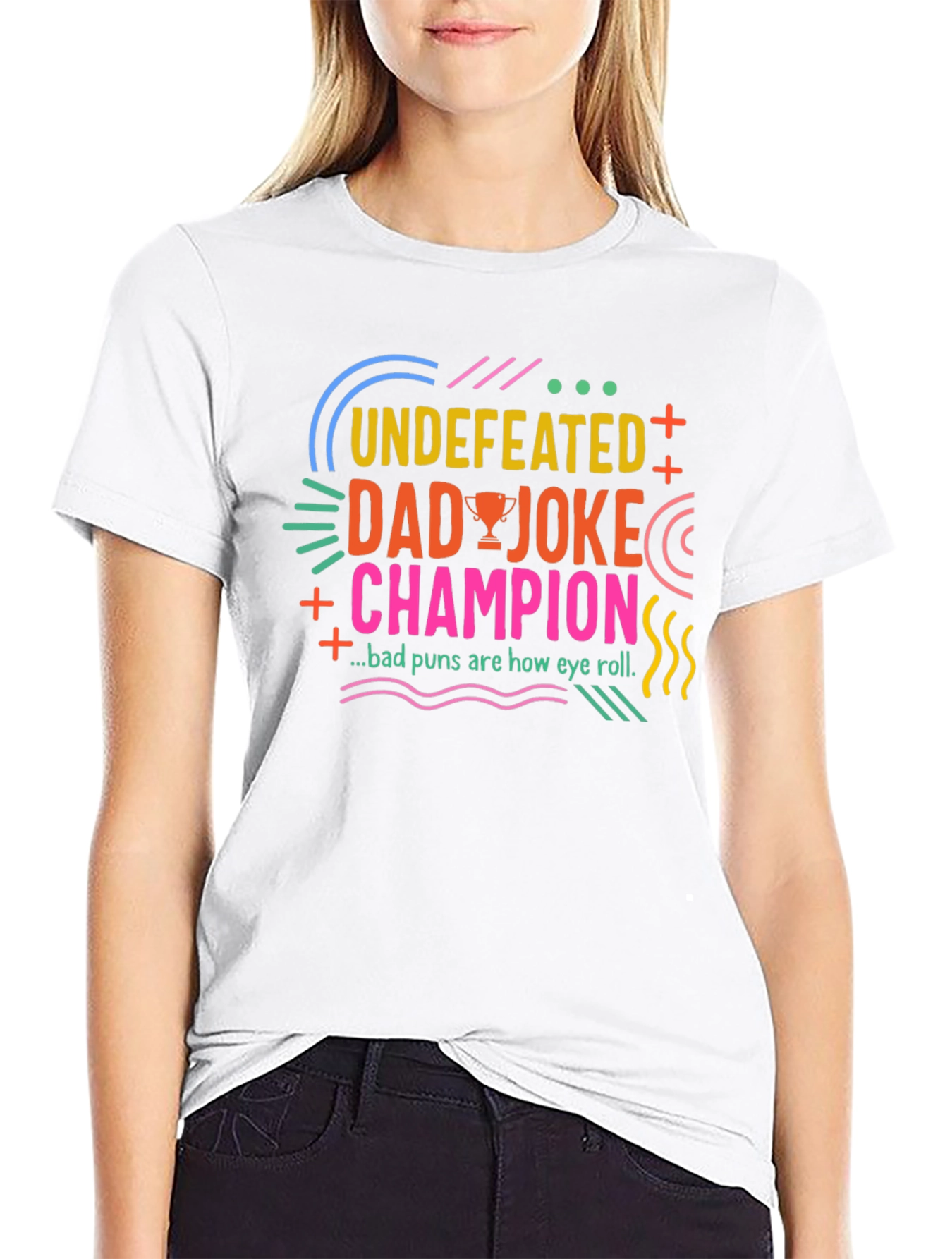 Undefeated Dad Joke Champion Black T-Shirt