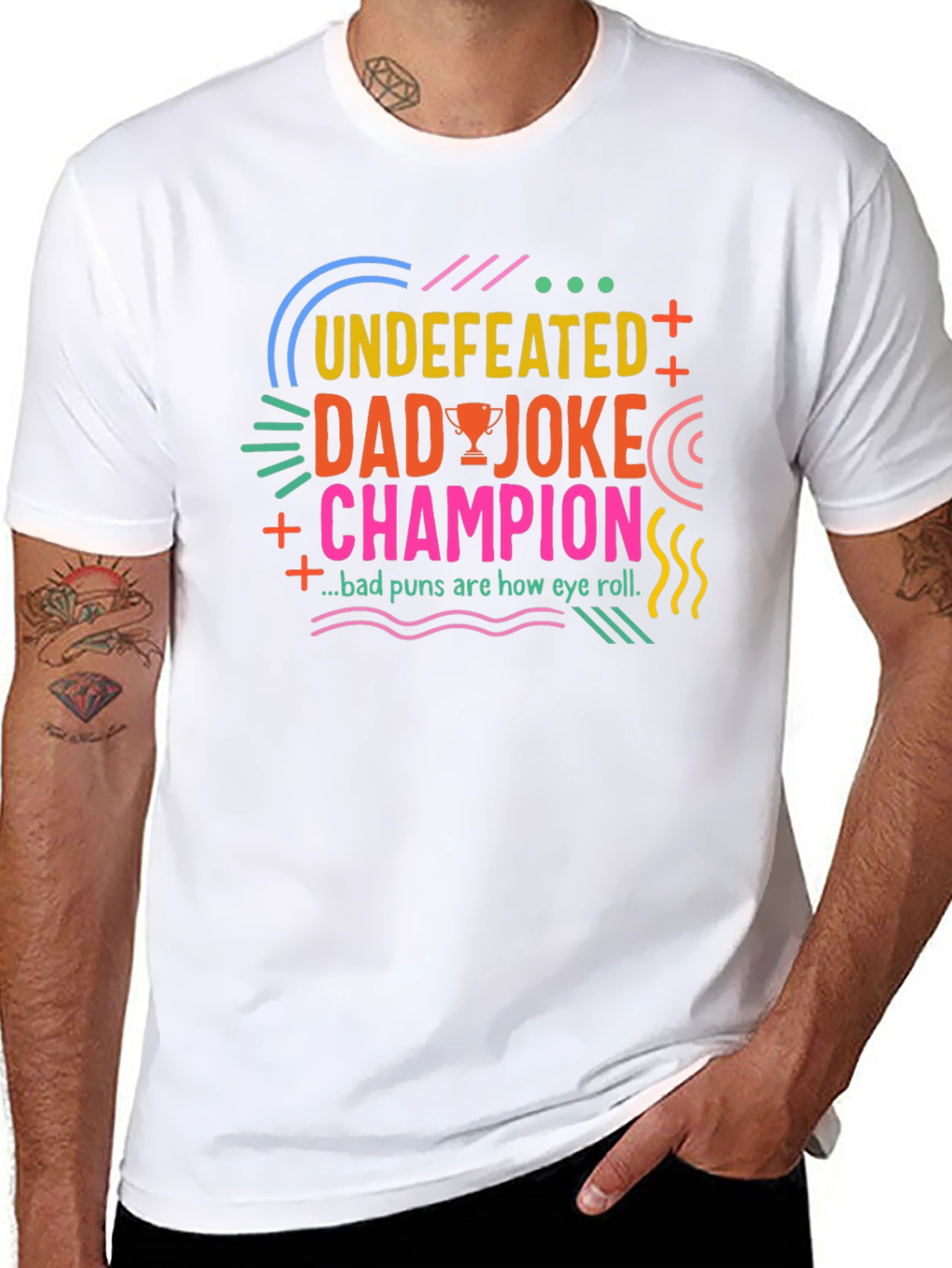 Undefeated Dad Joke Champion Black T-Shirt