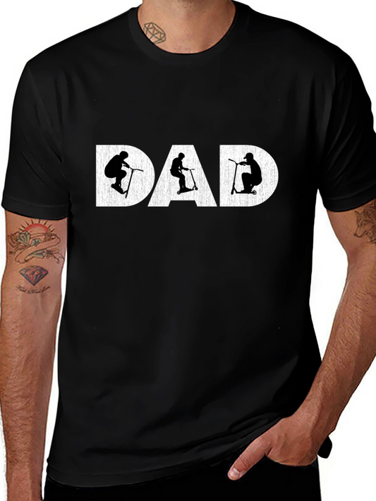 Dad Scooter Silhouette Graphic T-Shirt