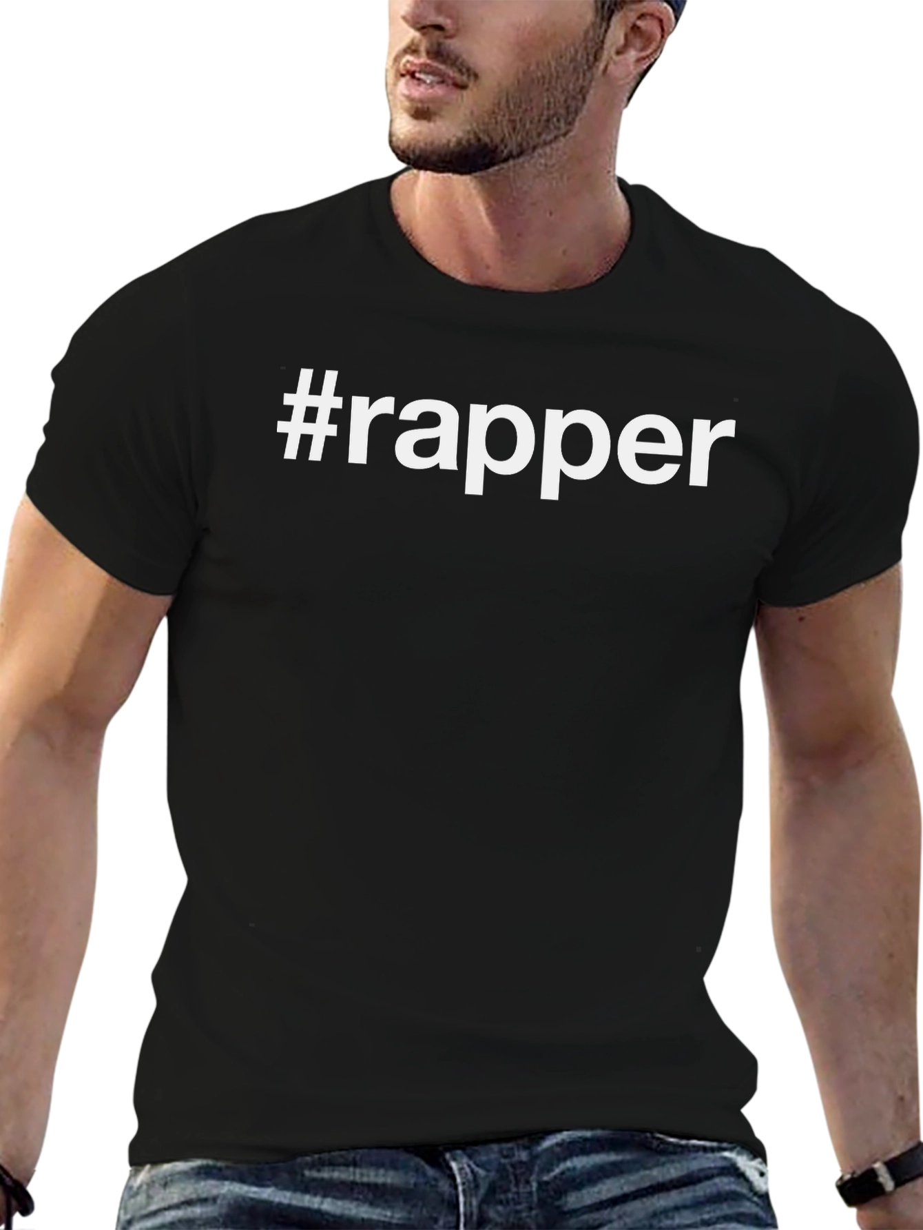 #Rapper Black Graphic Tee - Trendy Casual Style