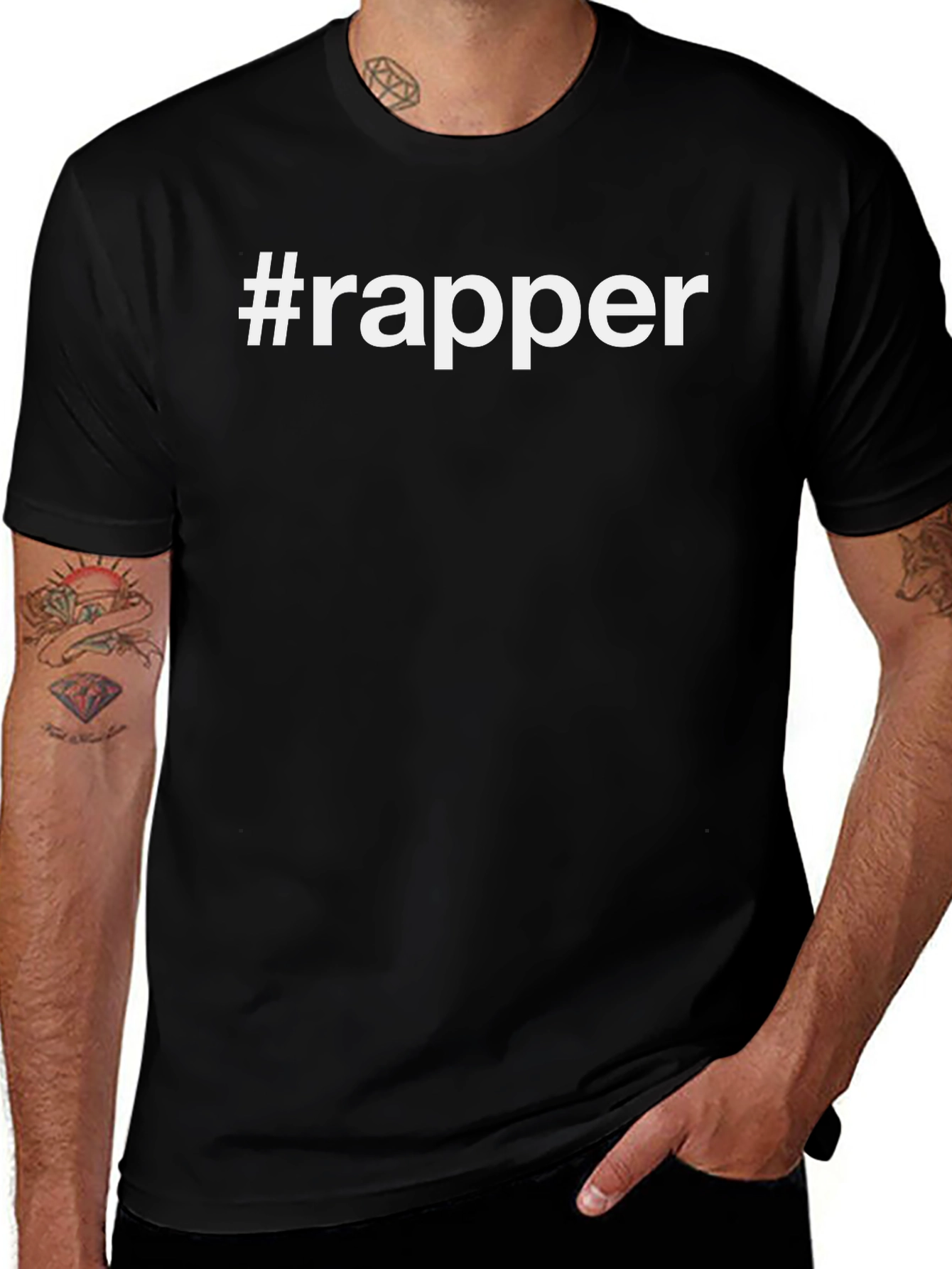 #Rapper Black Graphic Tee - Trendy Casual Style