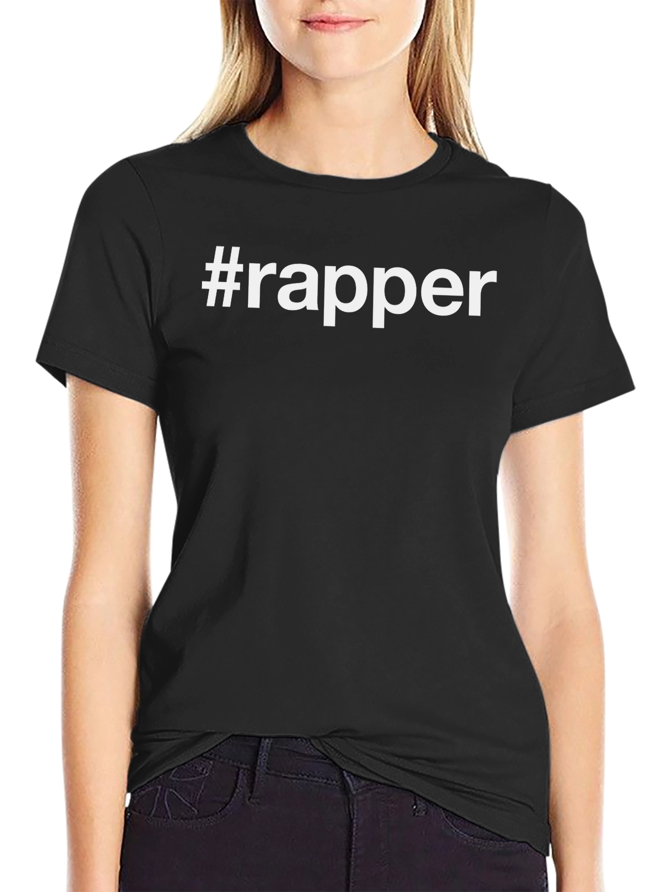 #Rapper Black Graphic Tee - Trendy Casual Style