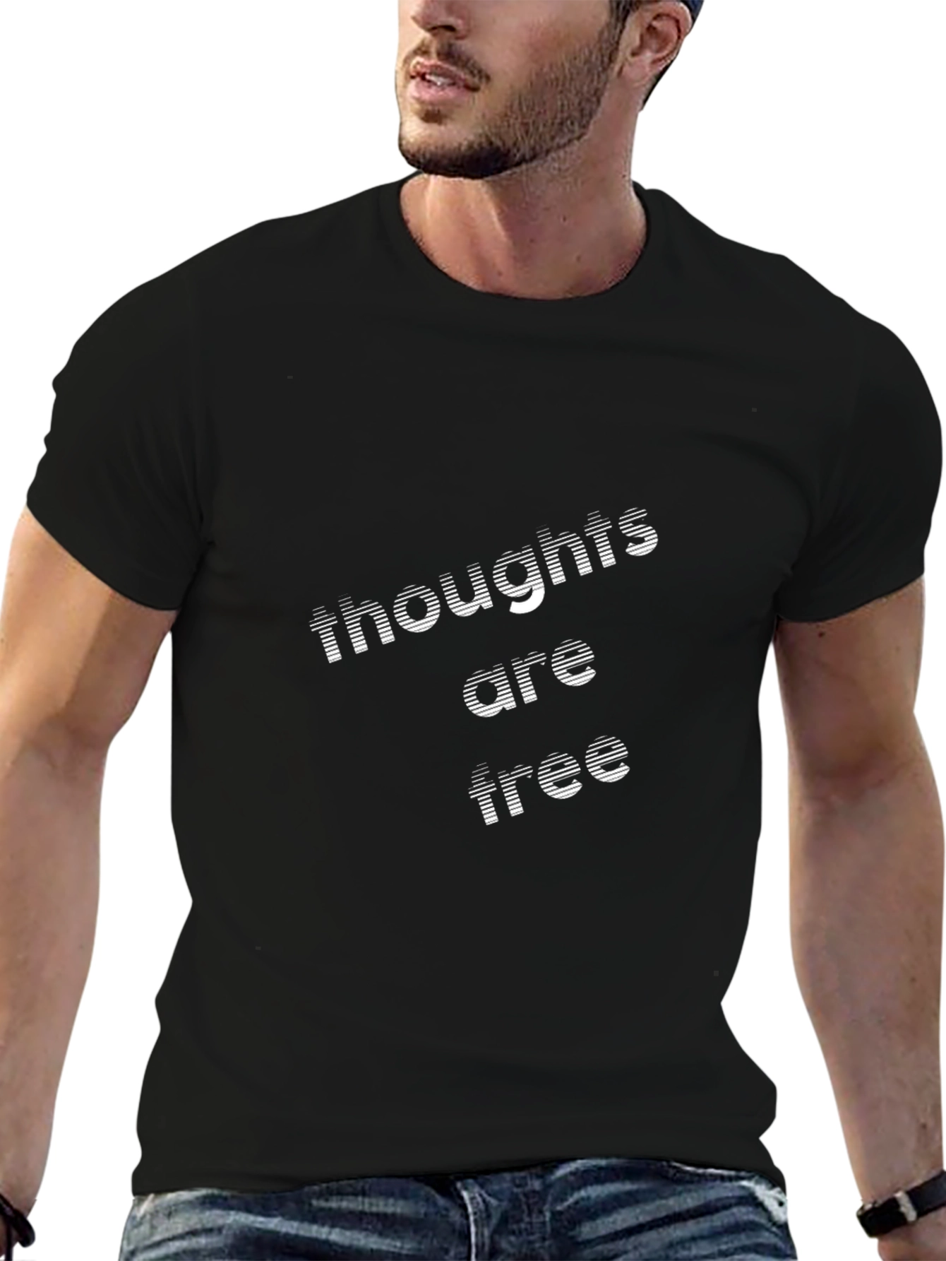 Thoughts are Free Black Tee