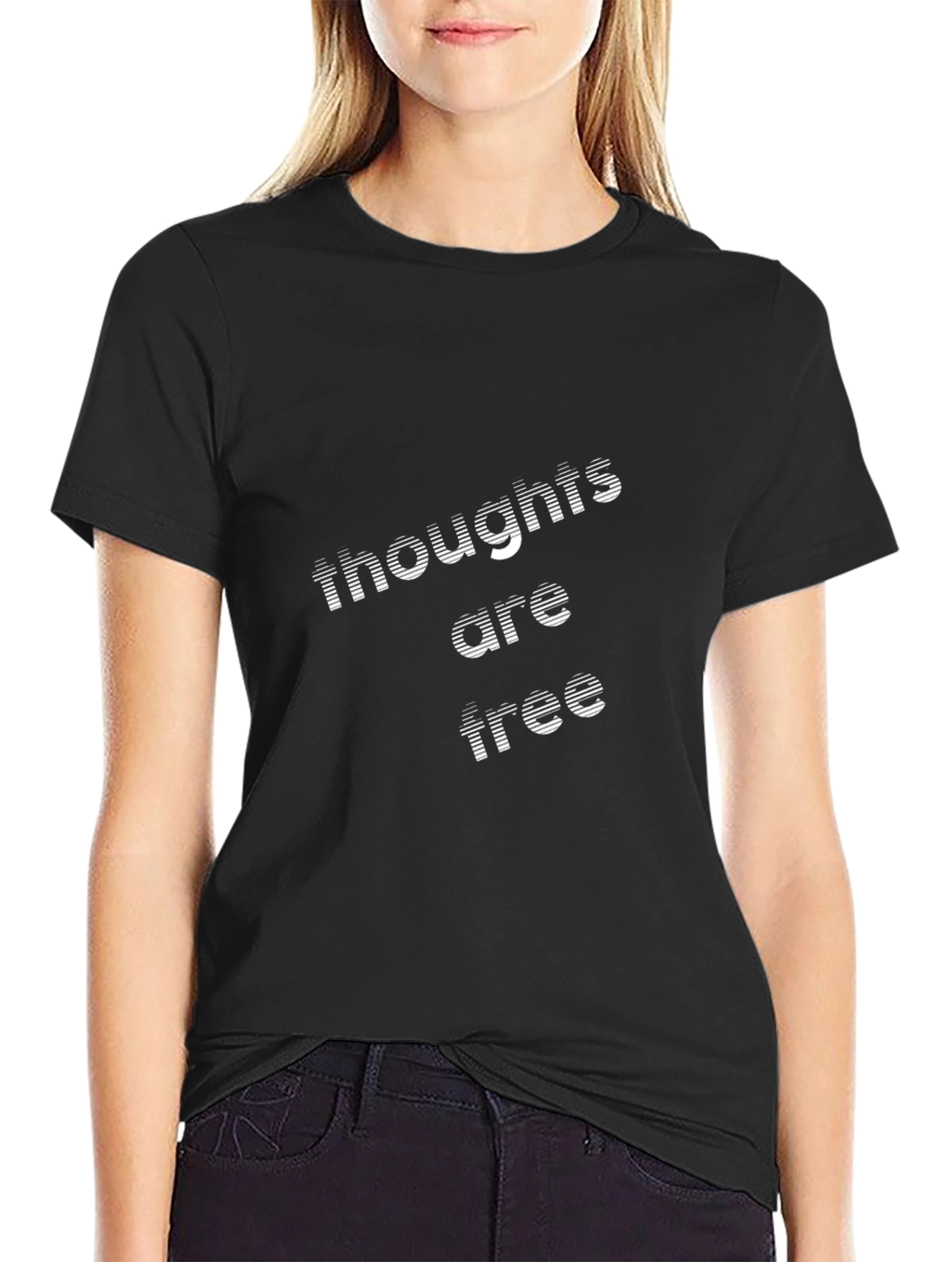 Thoughts are Free Black Tee