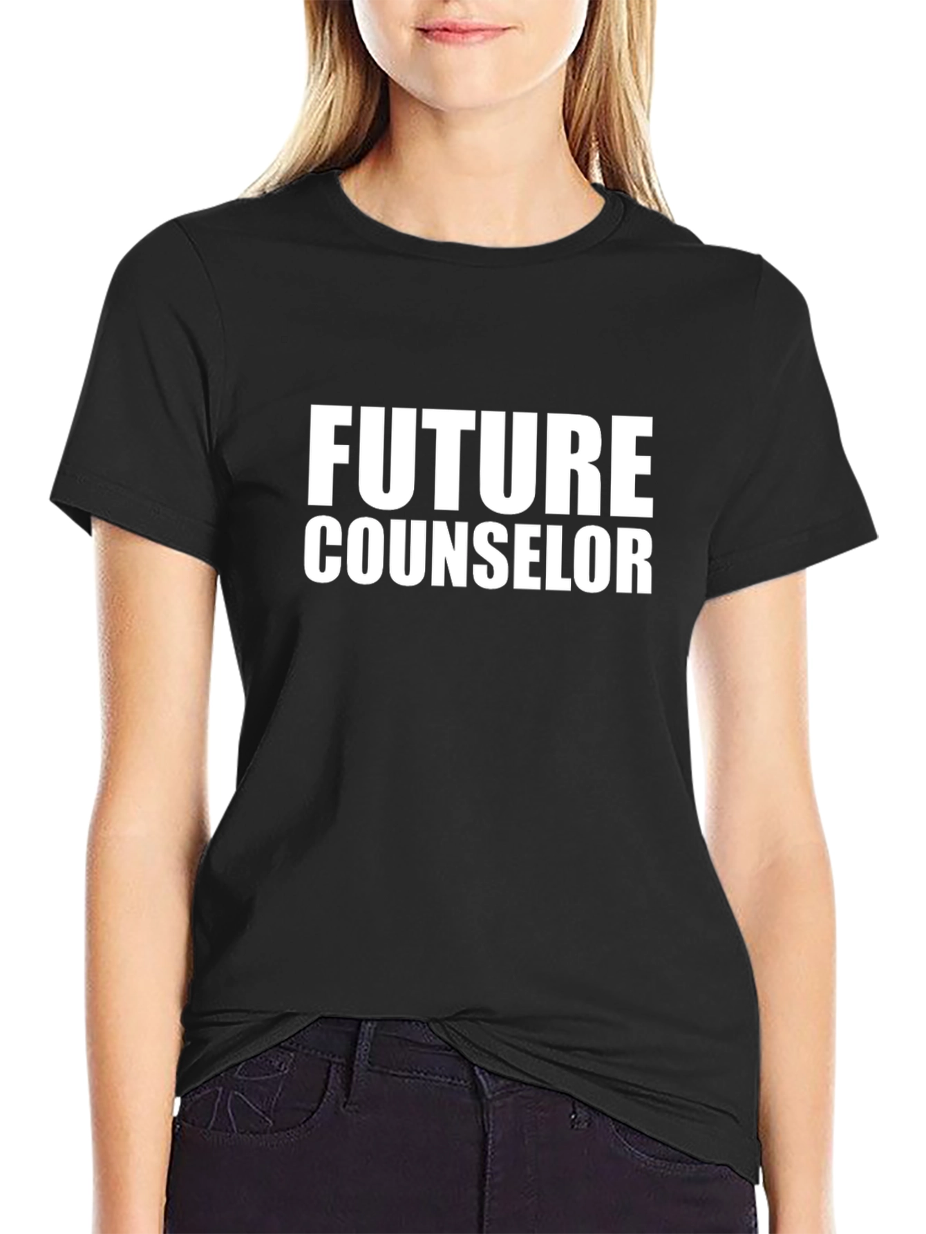 Future Counselor Black Graphic T-Shirt
