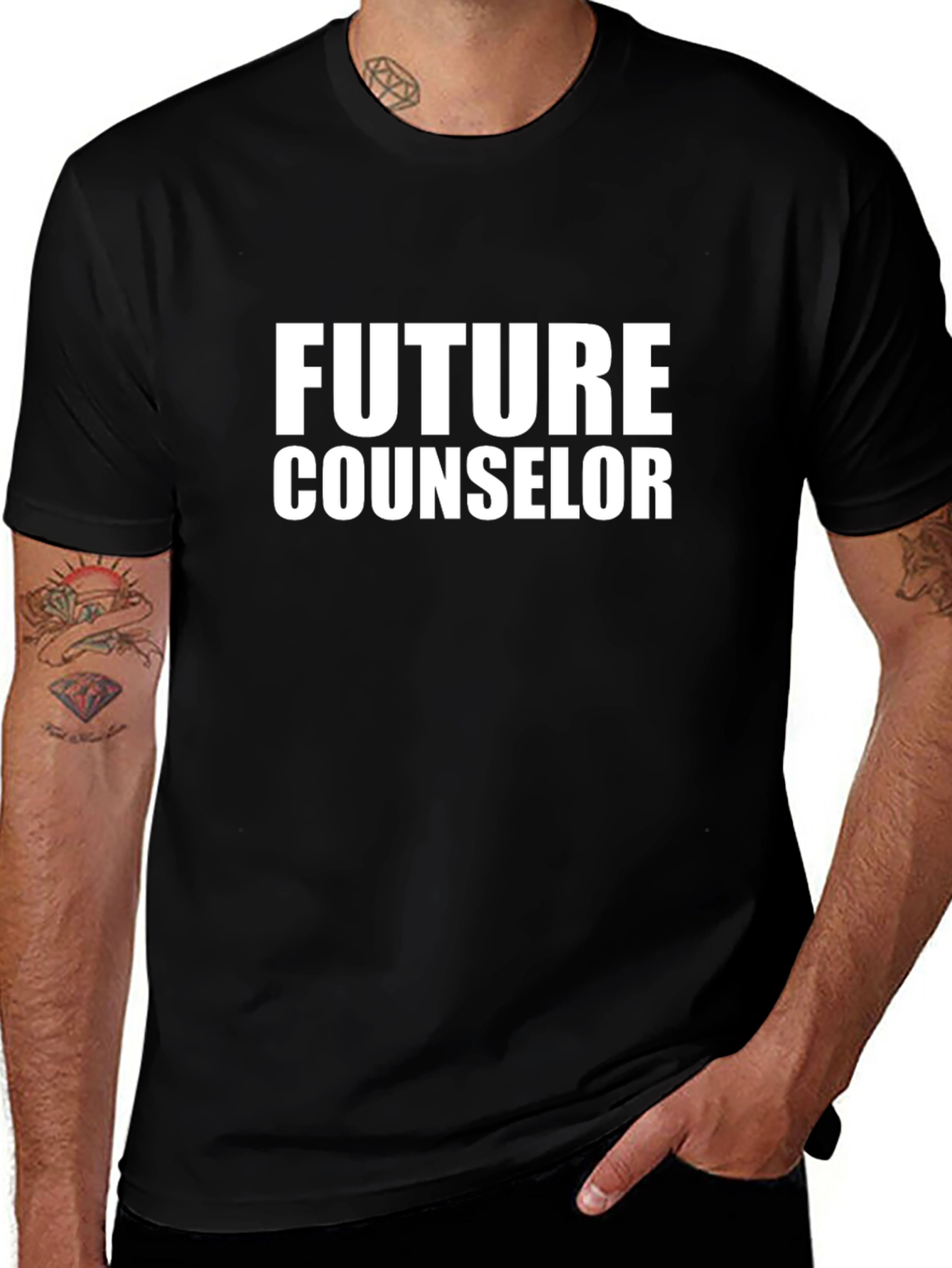 Future Counselor Black Graphic T-Shirt